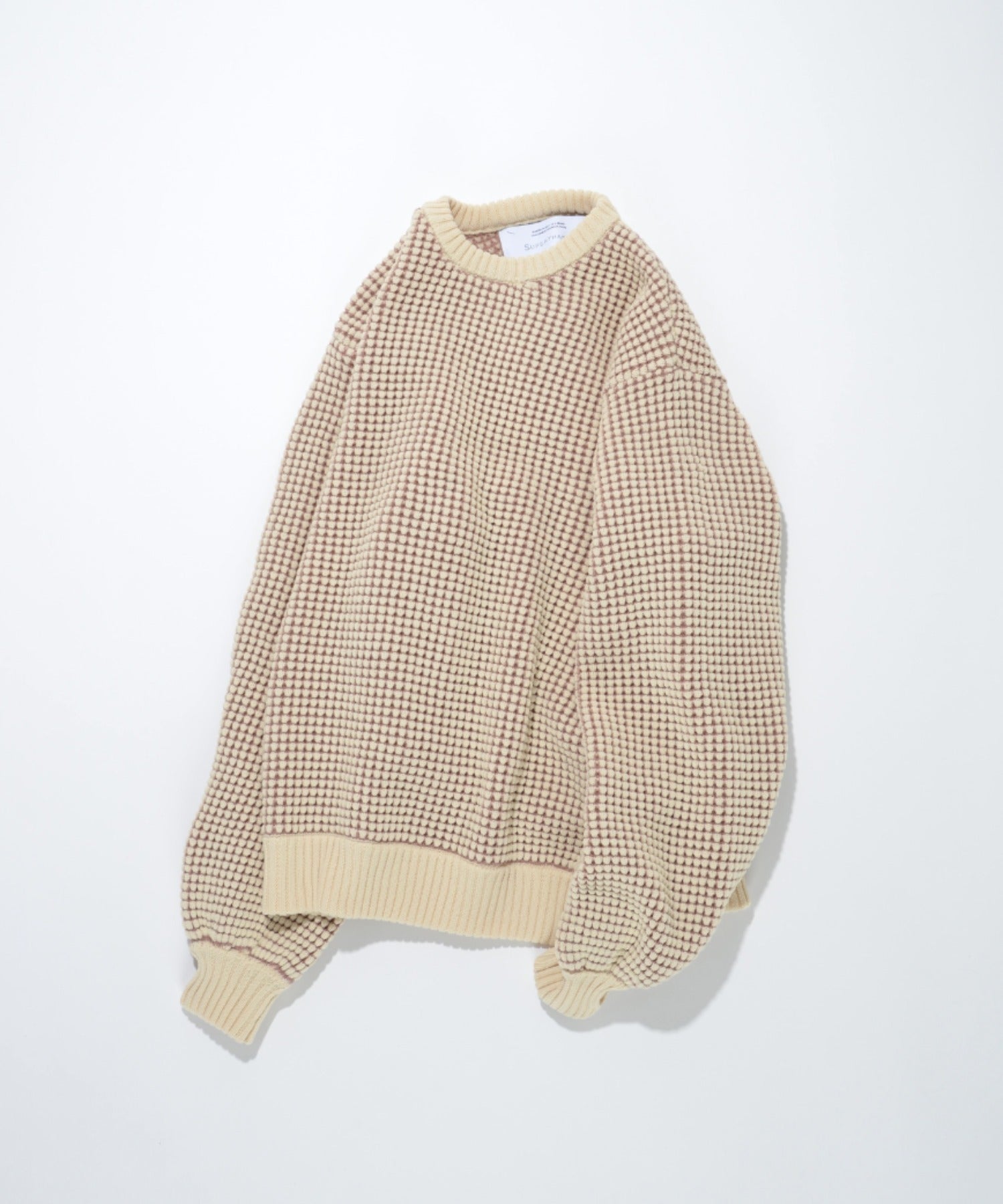 Popcorn crew neck knit - black