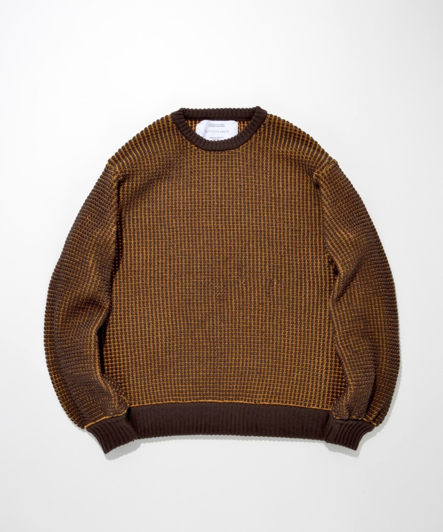 Popcorn crew neck knit - black