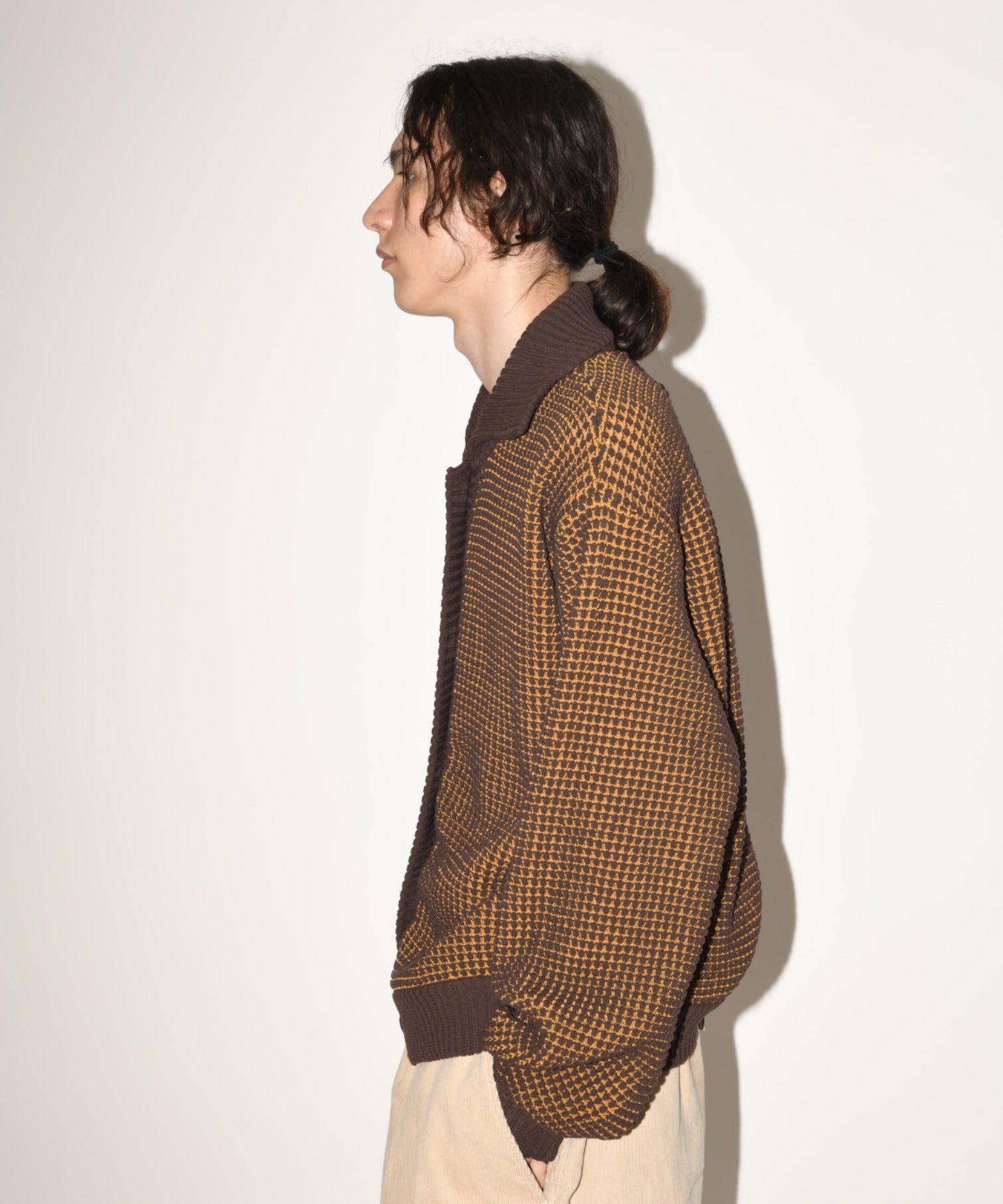 Popcorn knit cardigan - black