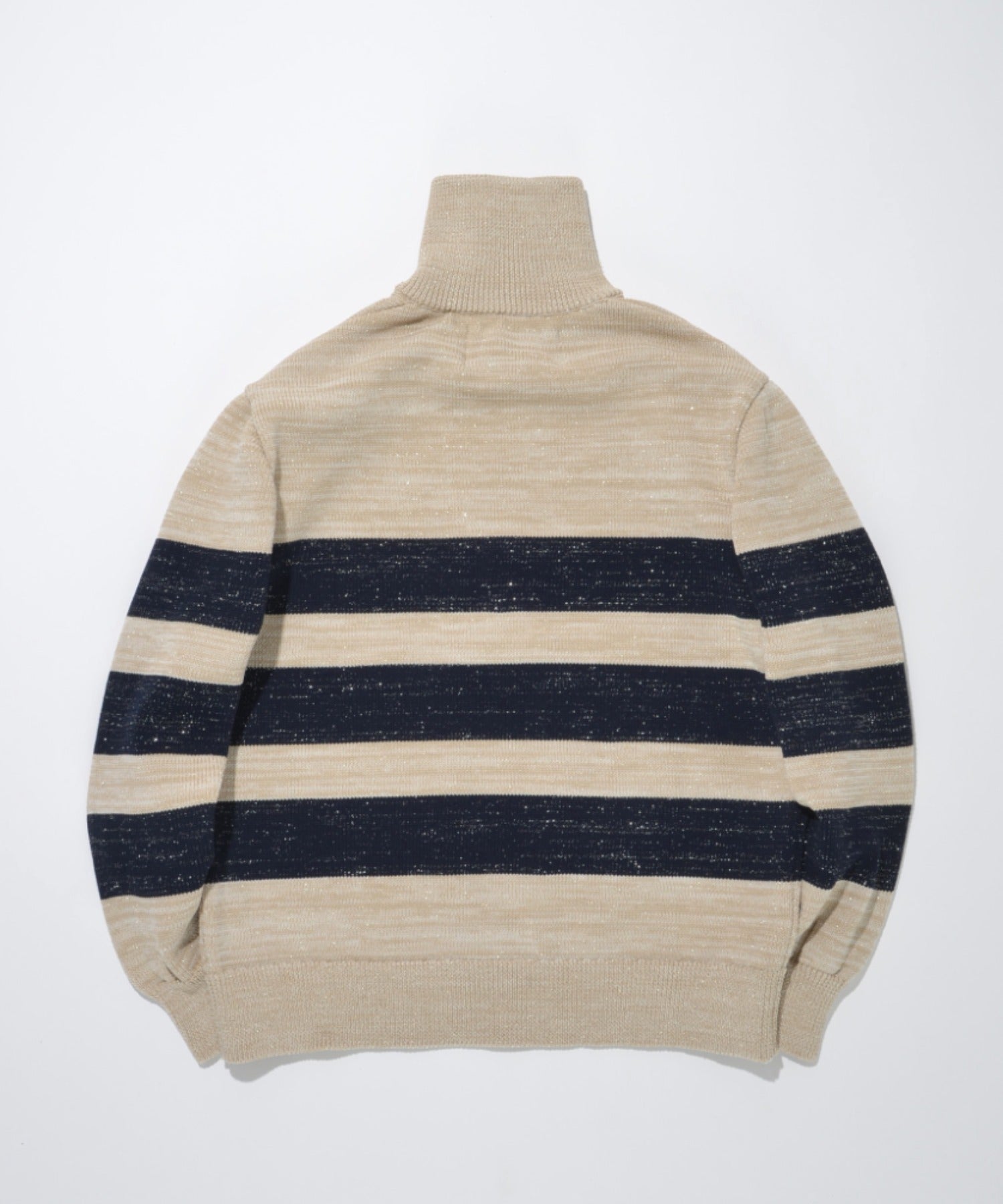 Glitter mix half zip border knit - black mix