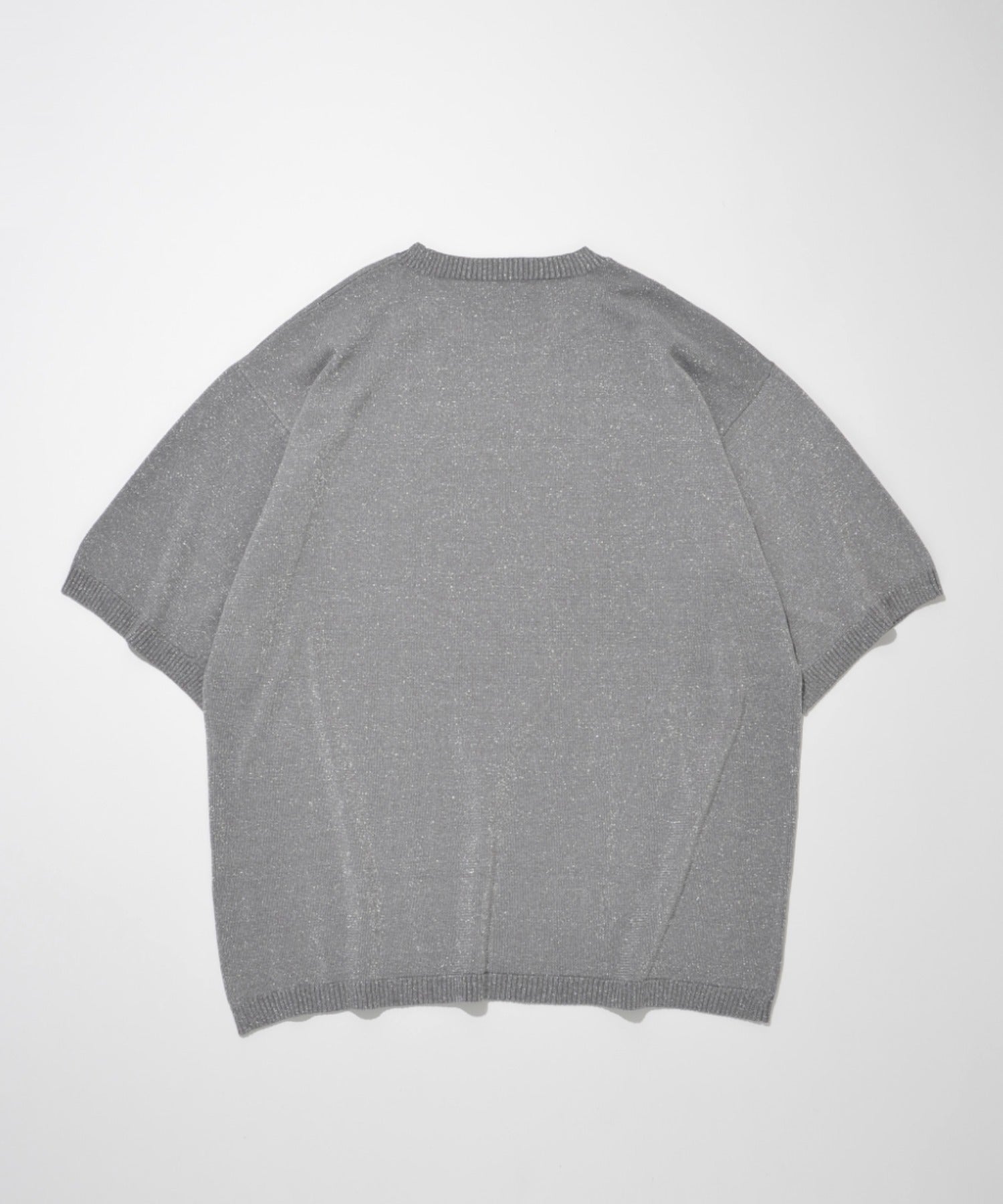 Glitter mix half-sleeve knit - gray mix