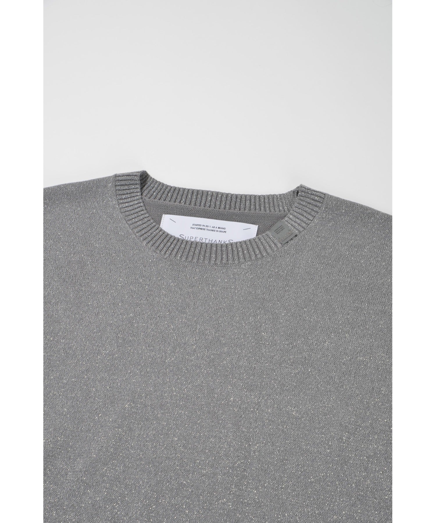 Glitter mix half-sleeve knit - gray mix