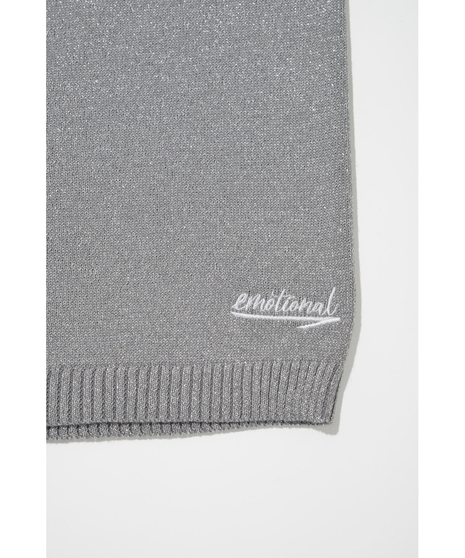 Glitter mix half-sleeve knit - gray mix