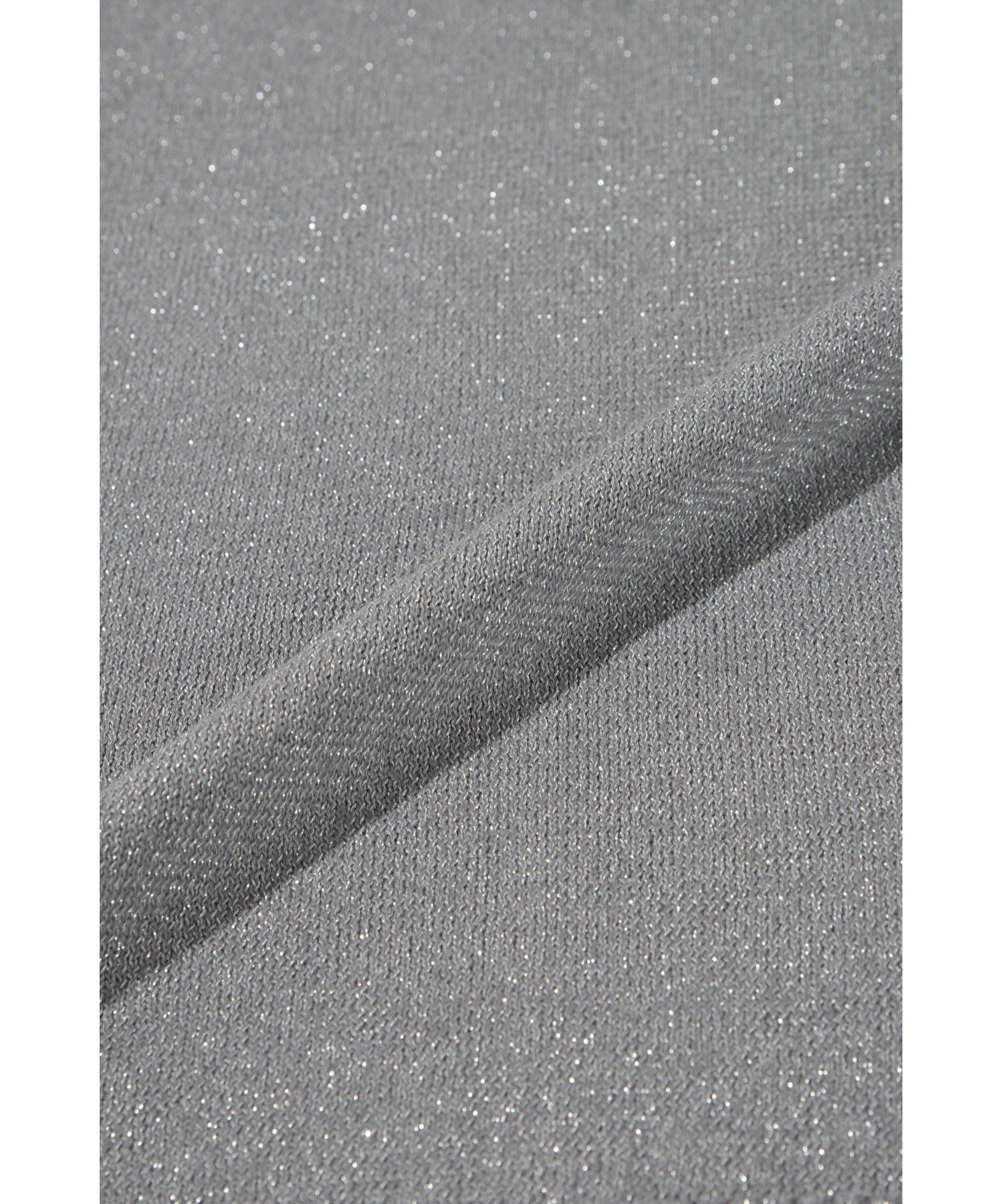 Glitter mix half-sleeve knit - gray mix