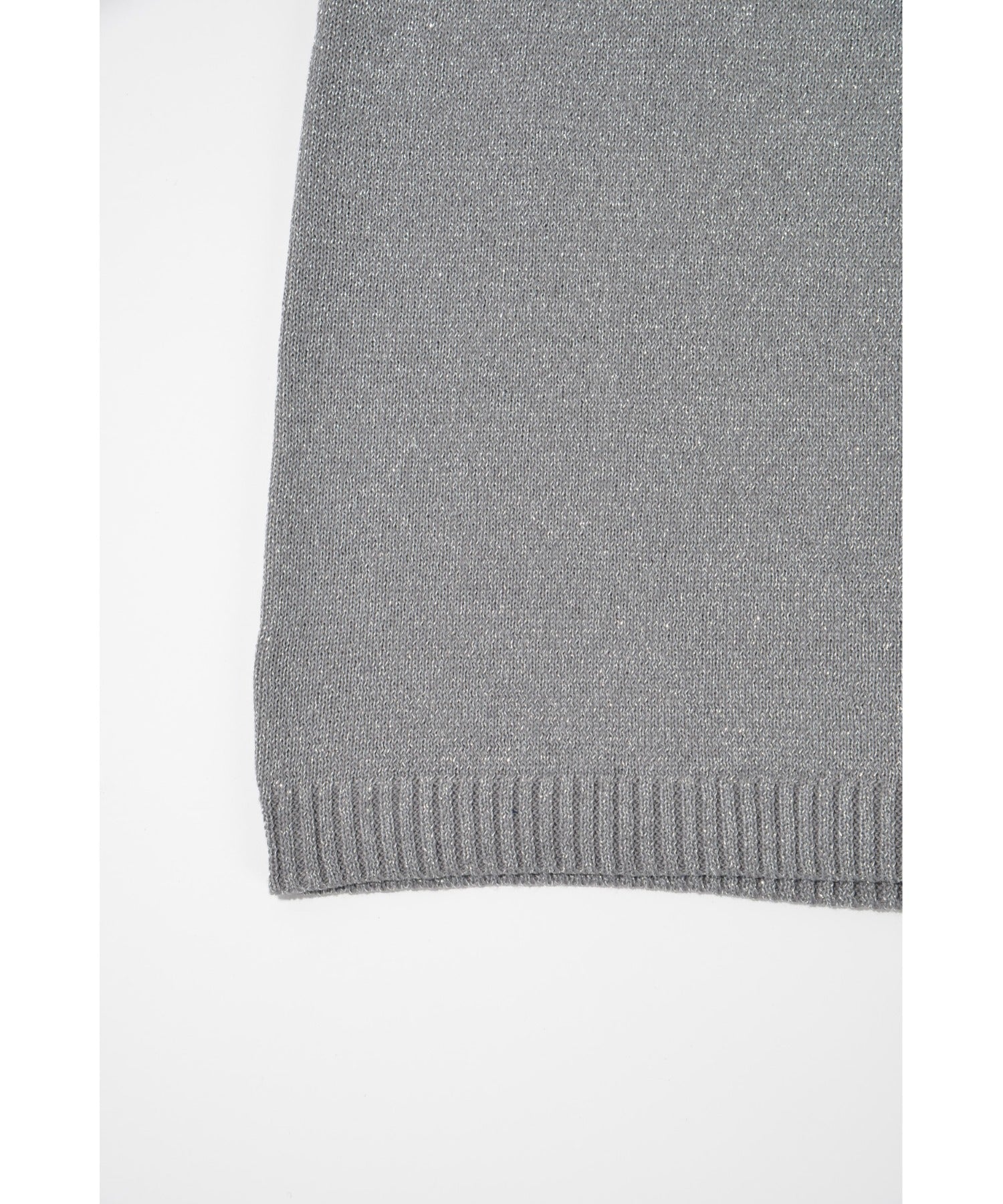 Glitter mix half-sleeve knit - gray mix