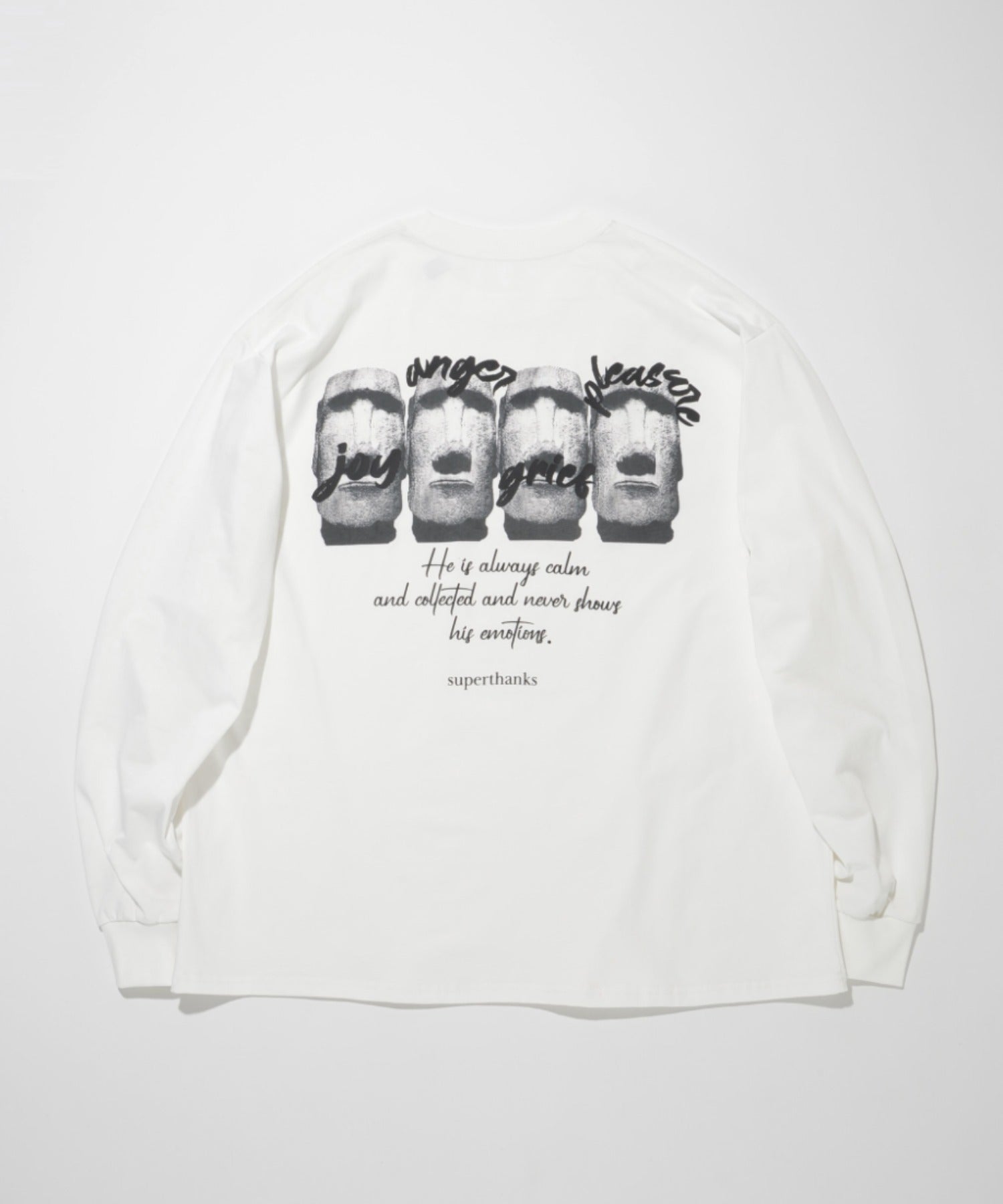 "kidoairaku"L/S T-shirt - white