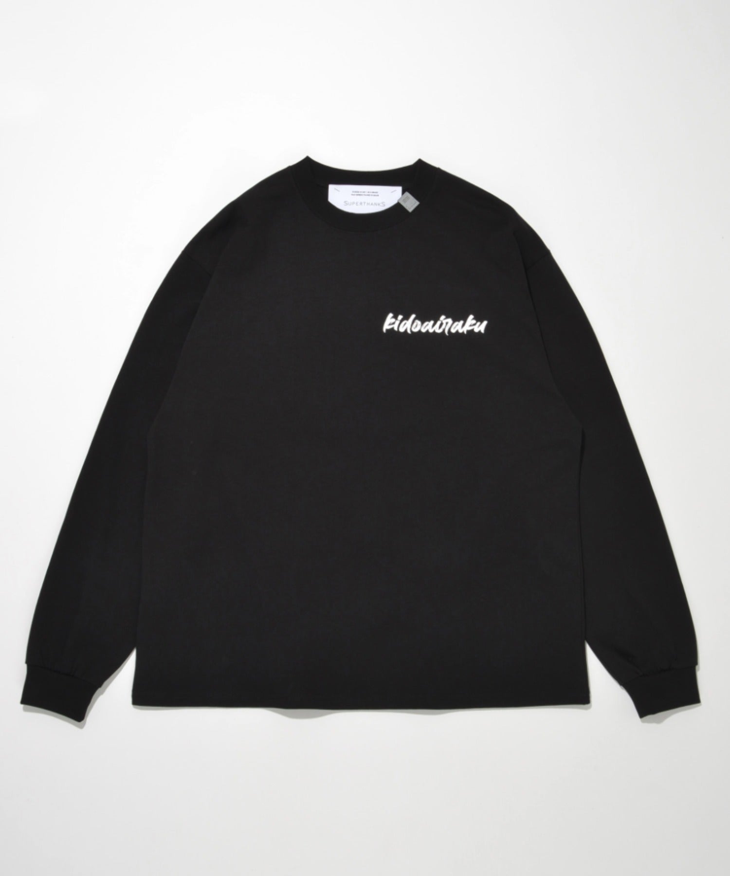 "kidoairaku"L/S T-shirt - black