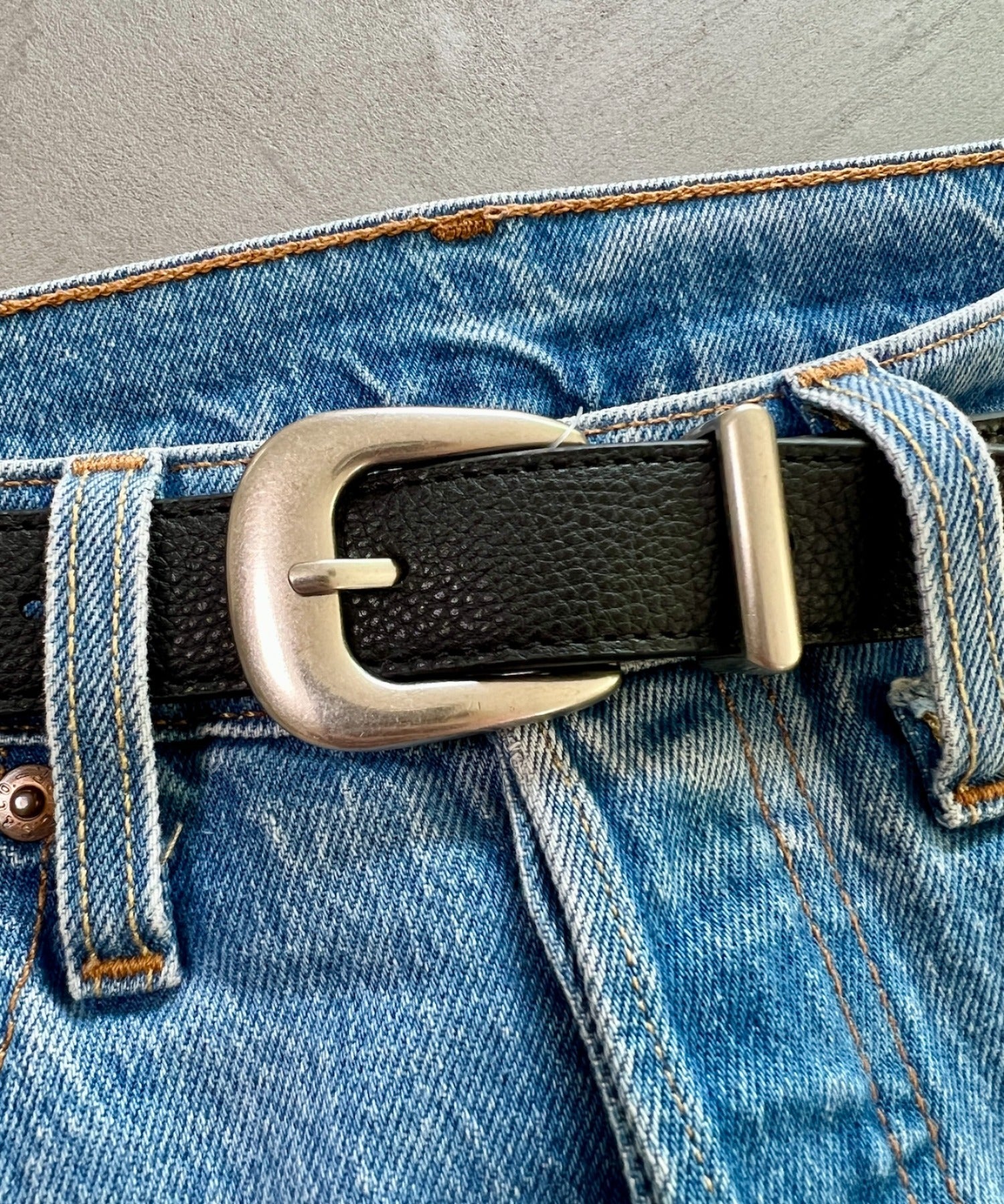 ベルト beta post  Long Narrow Belt Black Long narrow belt - black/silver
