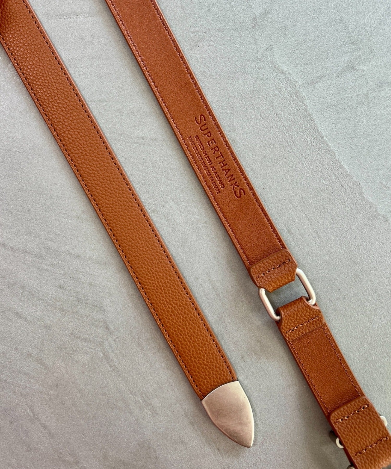 Long narrow belt - brown/silver