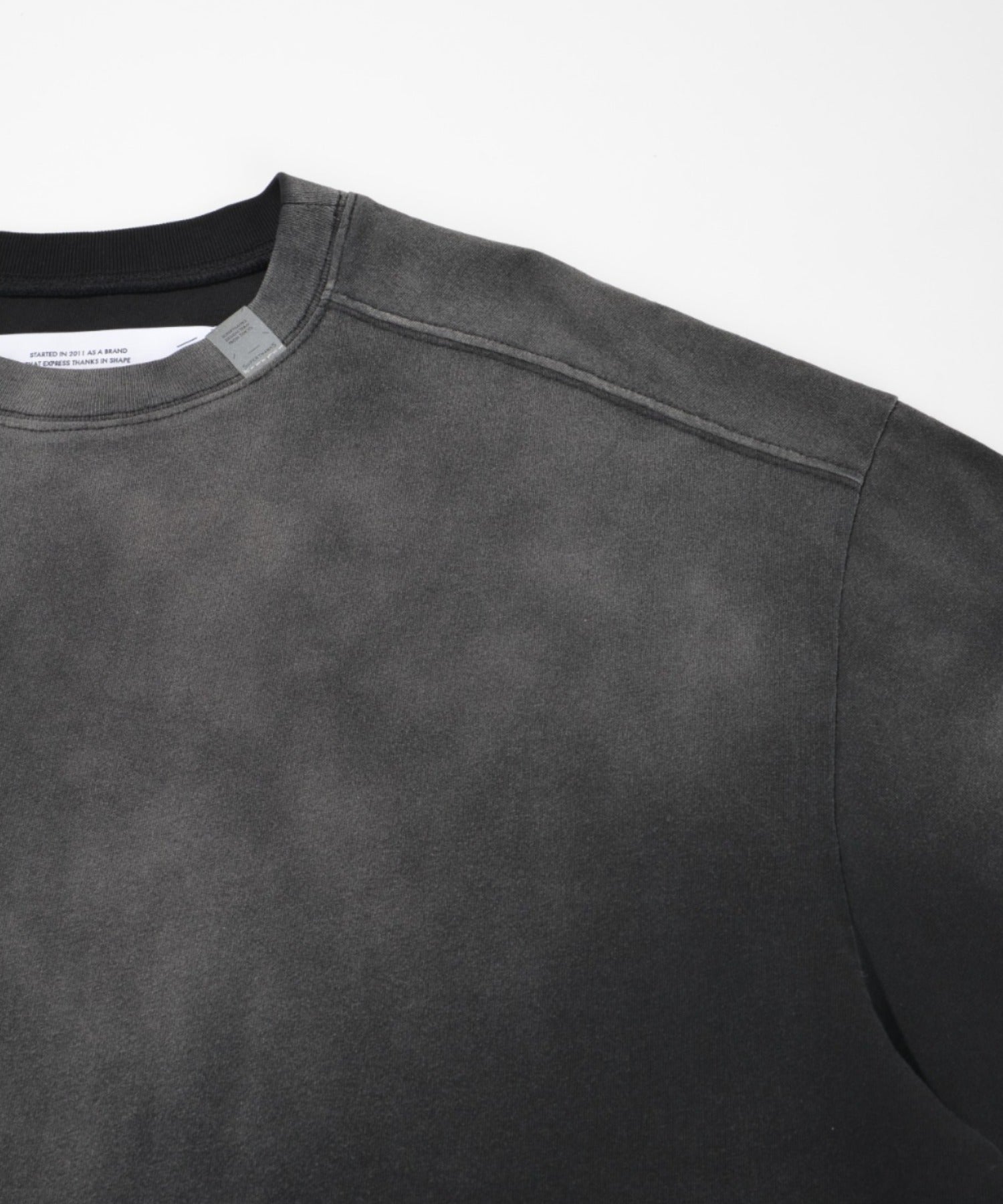 Sun faded Flocky print Sweat S/S T-shirt - black