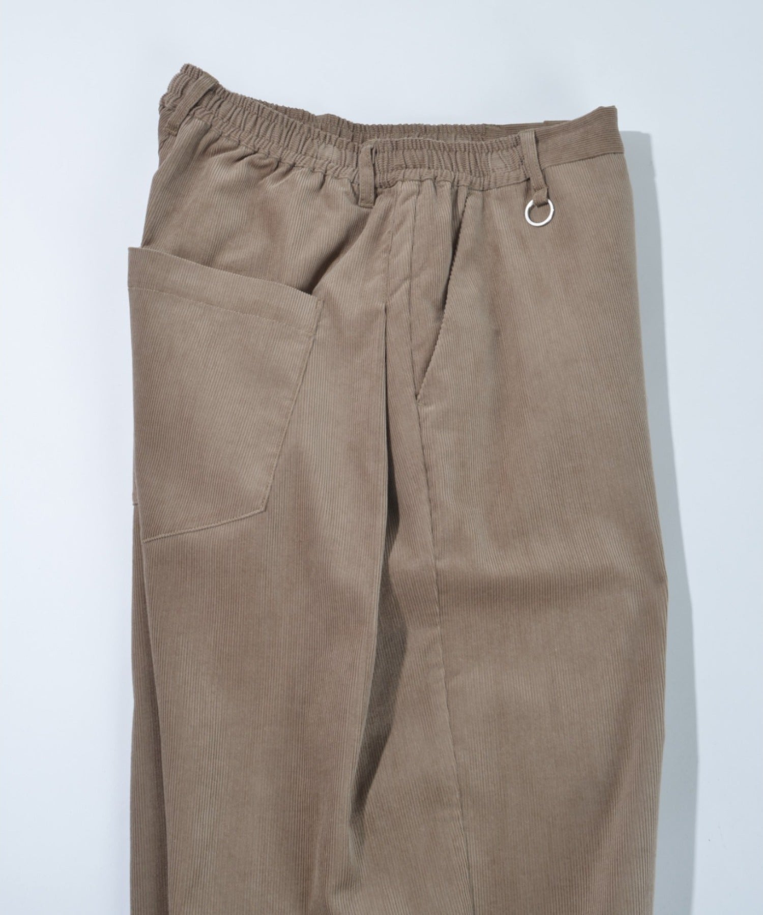 Corduroy Side-tuck Wide Pants- brown