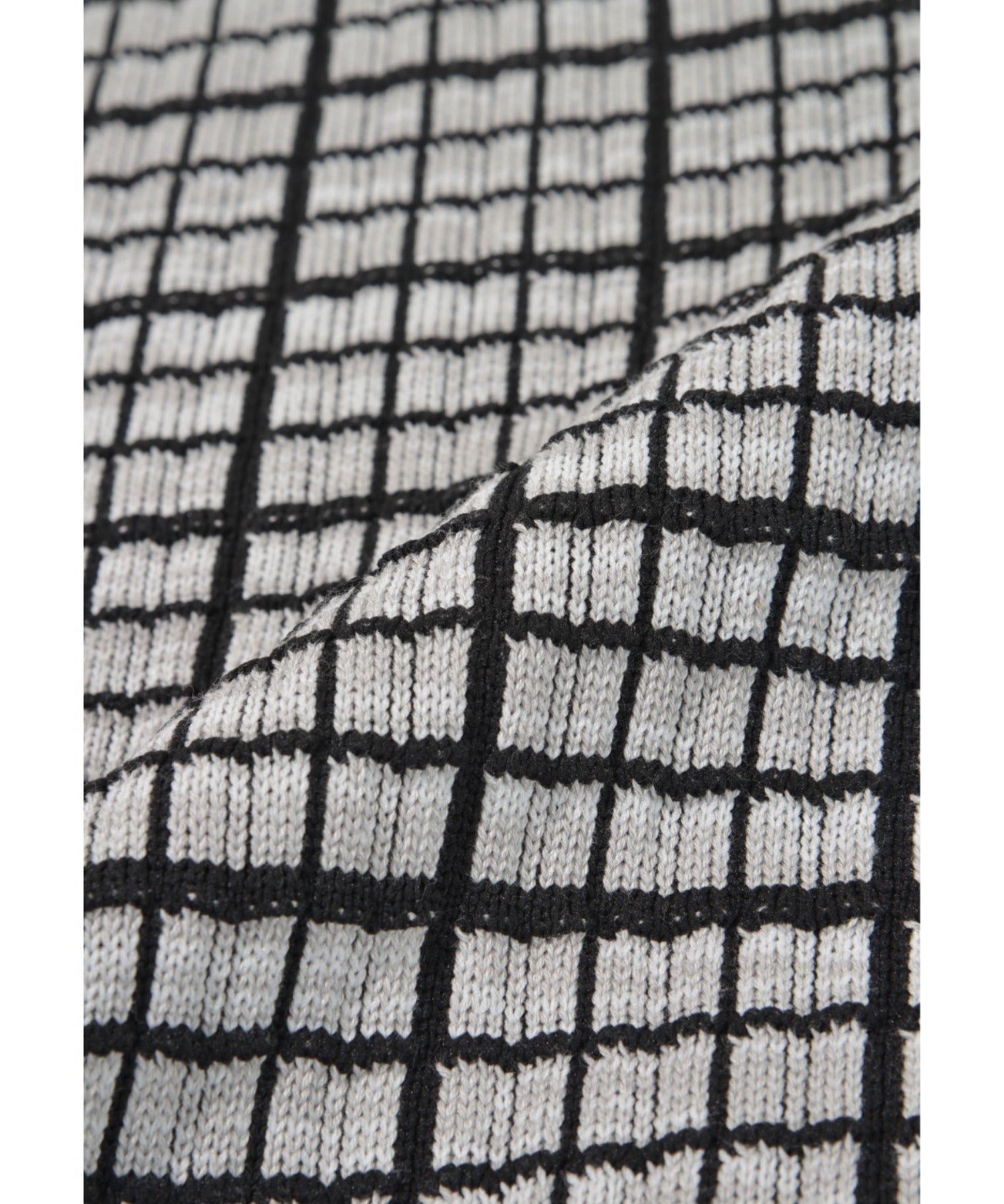 Graph check Knit Crew-neck - gray/black
