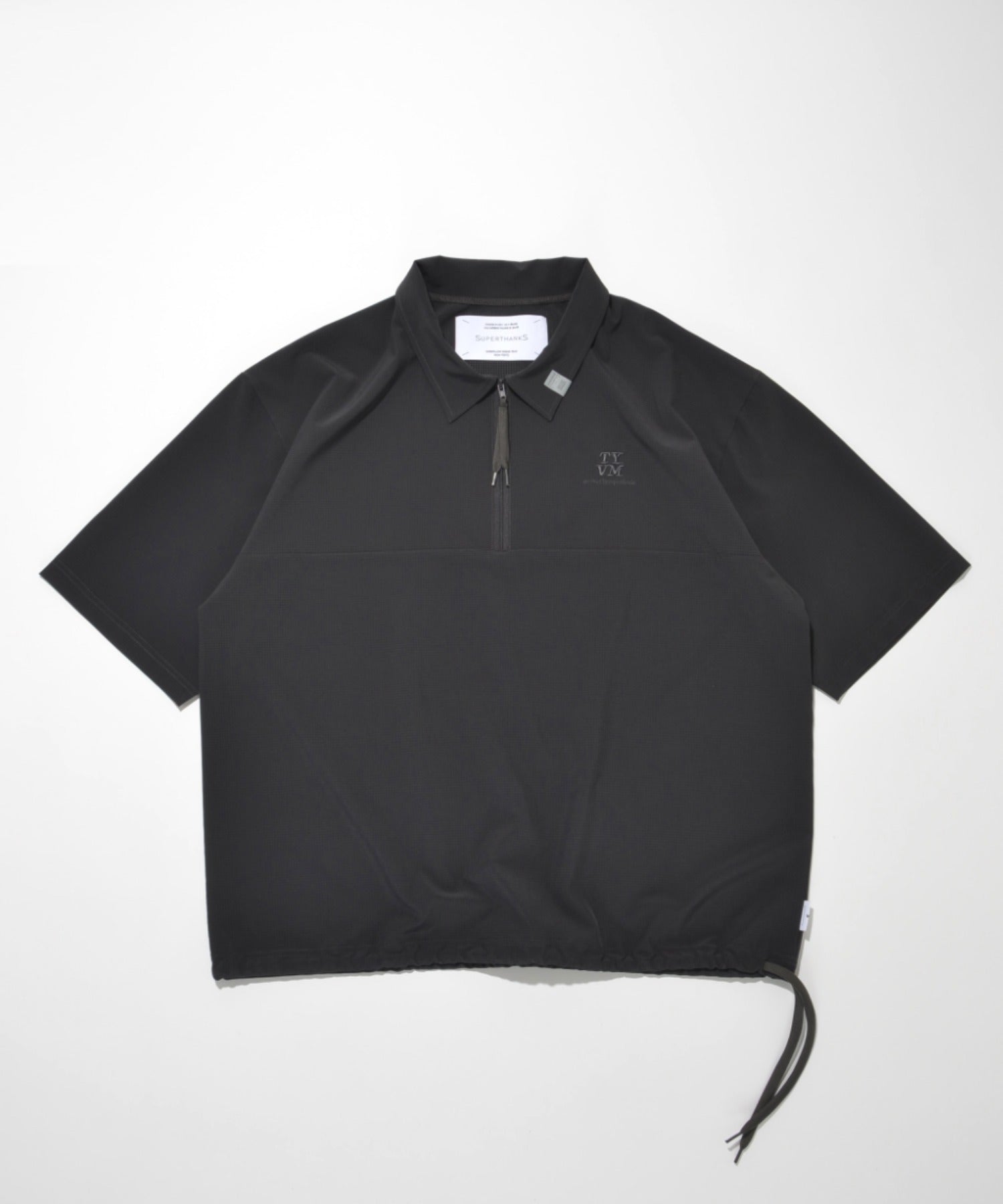 Technical S/S zip-pullover c.gray/black