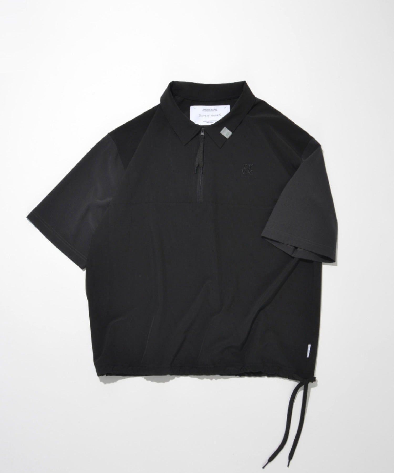 Technical S/S zip-pullover c.gray/black