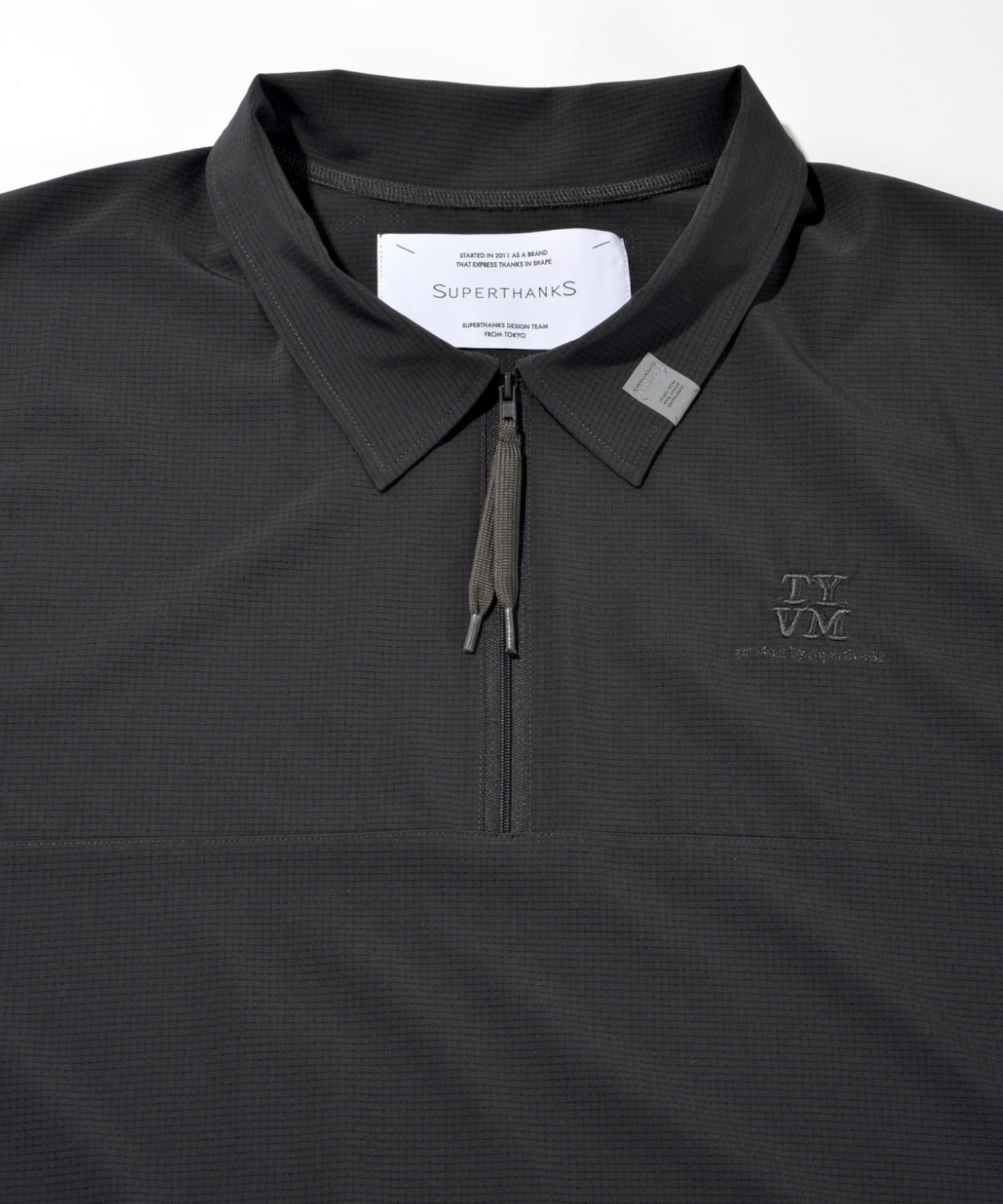 Technical S/S zip-pullover c.gray/black
