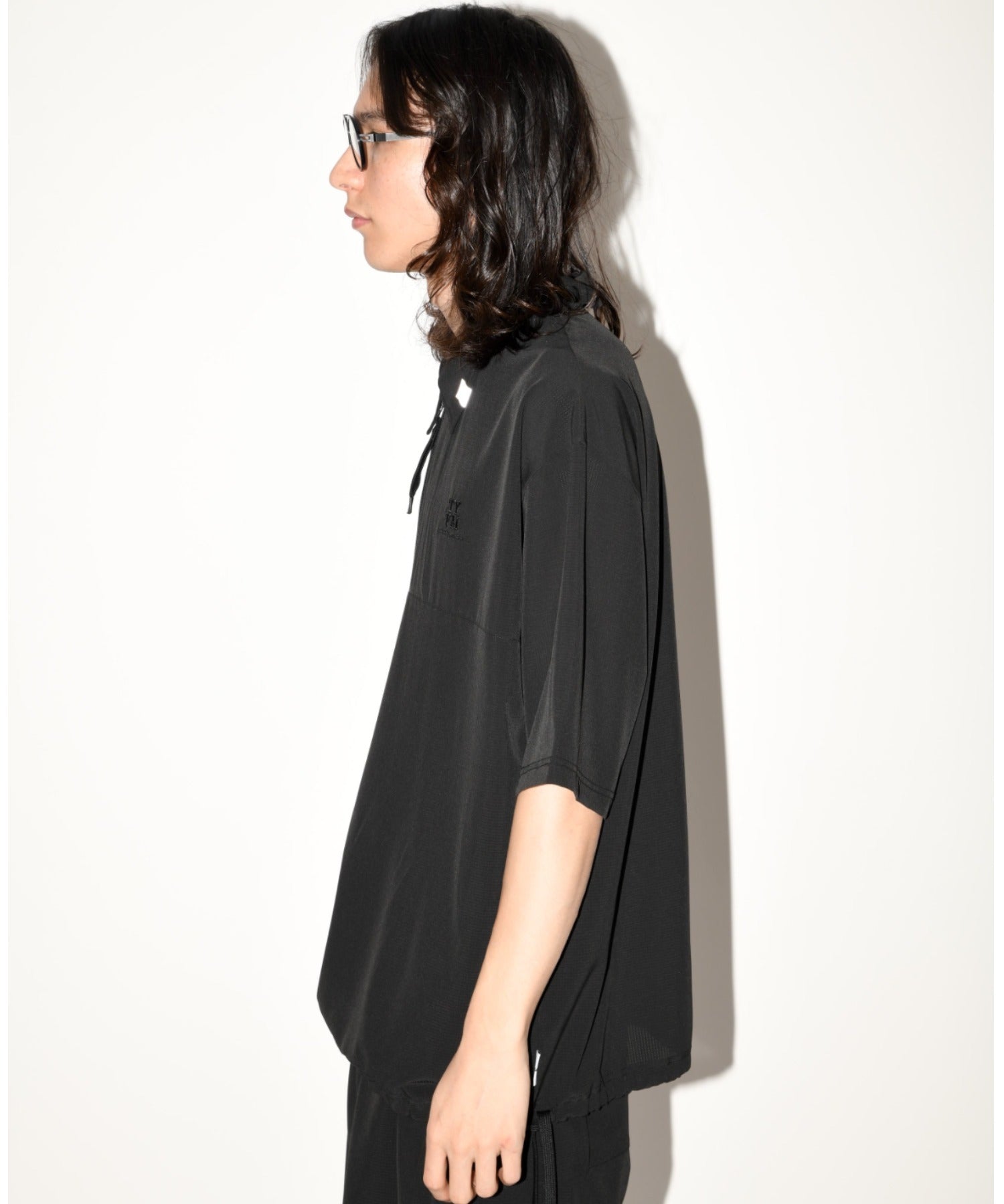 Technical S/S zip-pullover c.gray/black