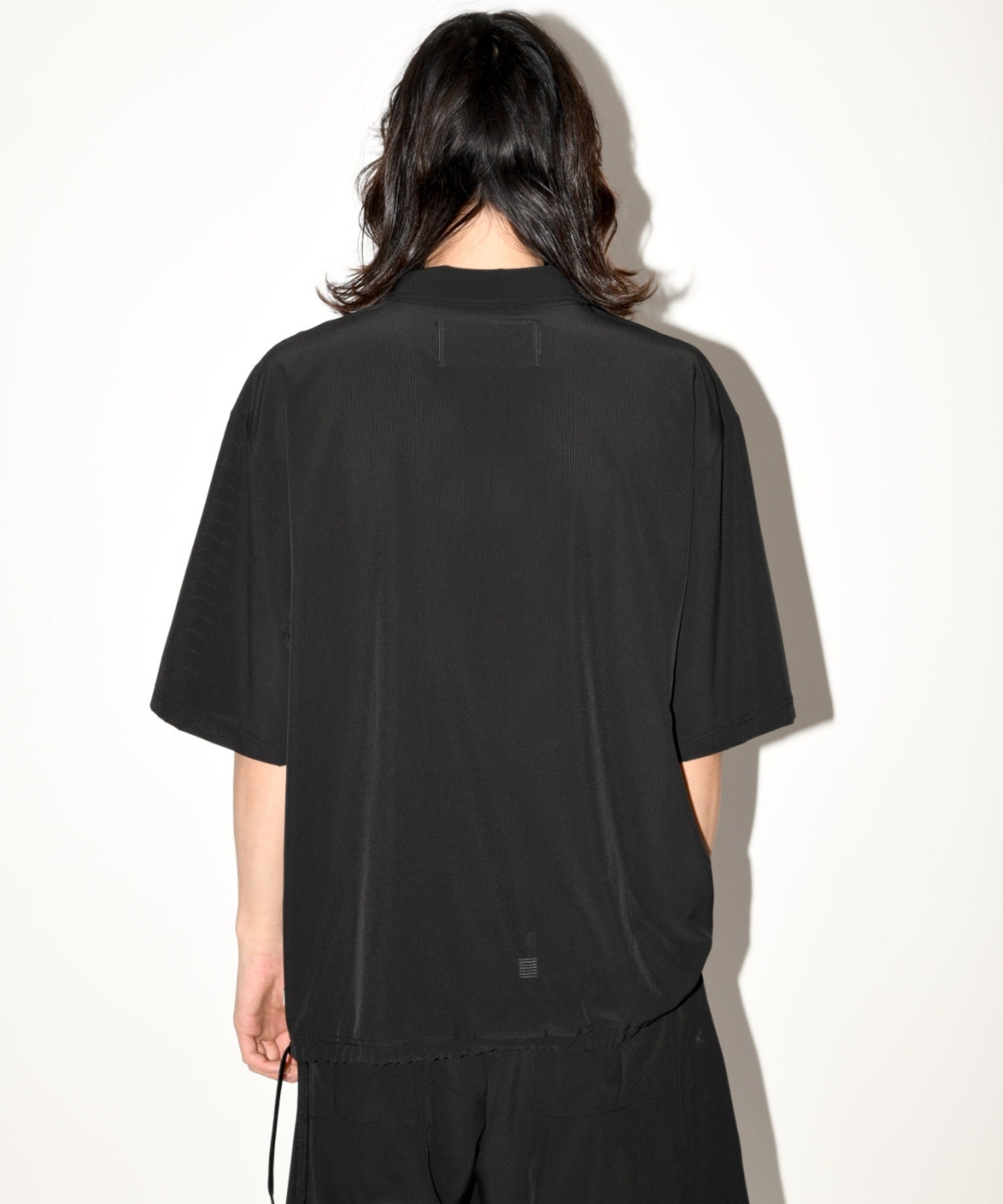 Technical S/S zip-pullover c.gray/black