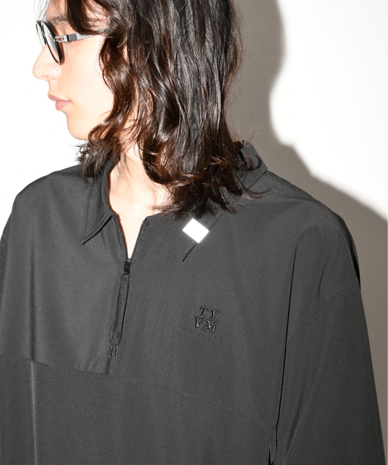 Technical S/S zip-pullover c.gray/black