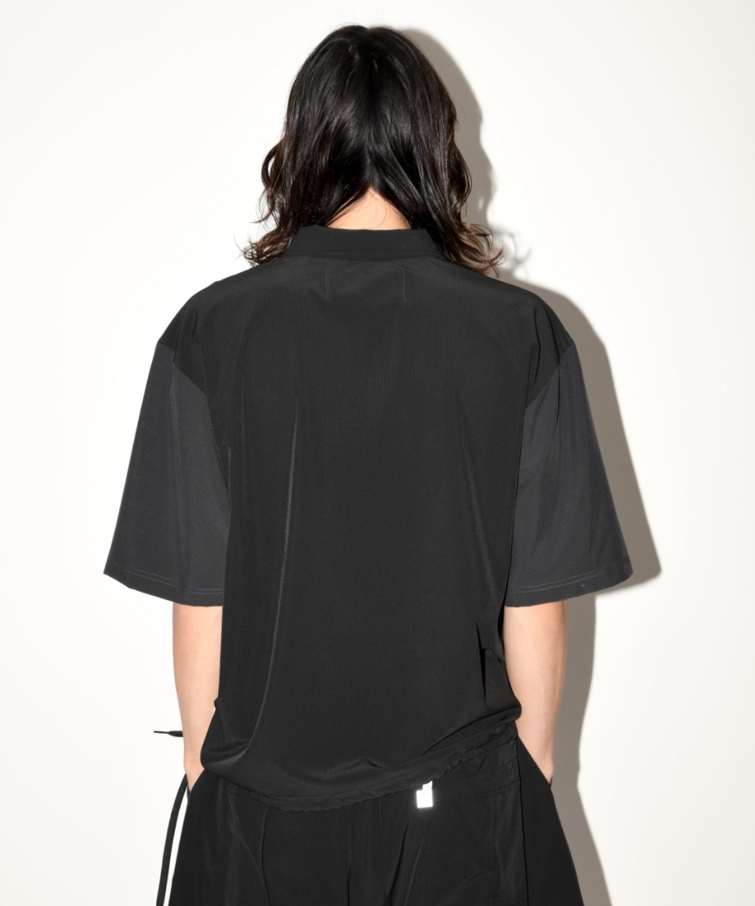 Technical S/S zip-pullover c.gray/black