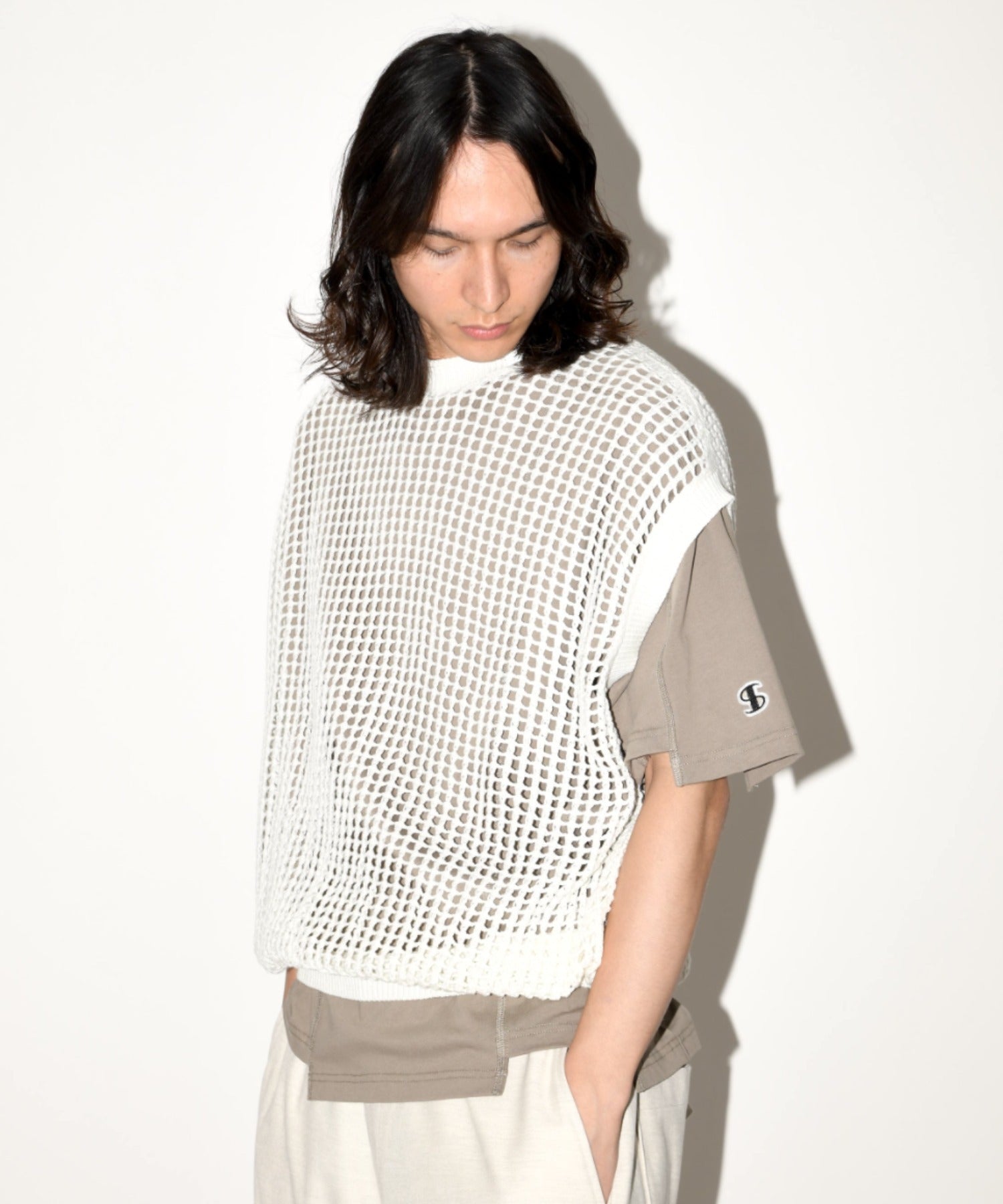 Mesh sleeveless - khaki