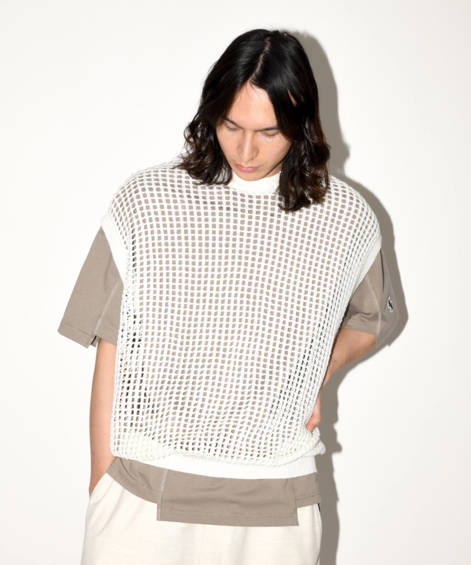 Mesh sleeveless - white