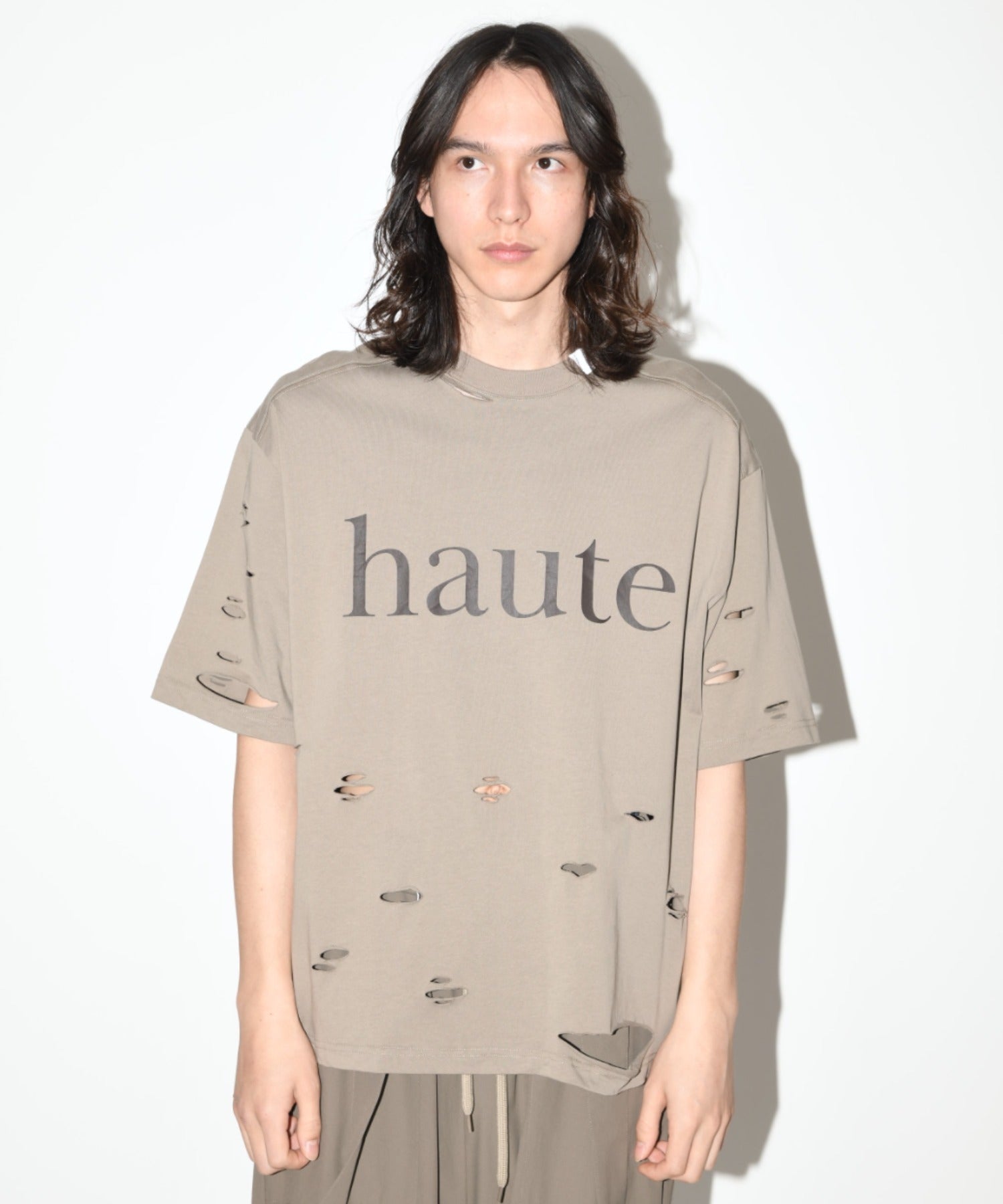 ”haute"damage S/S T-shirt - khaki