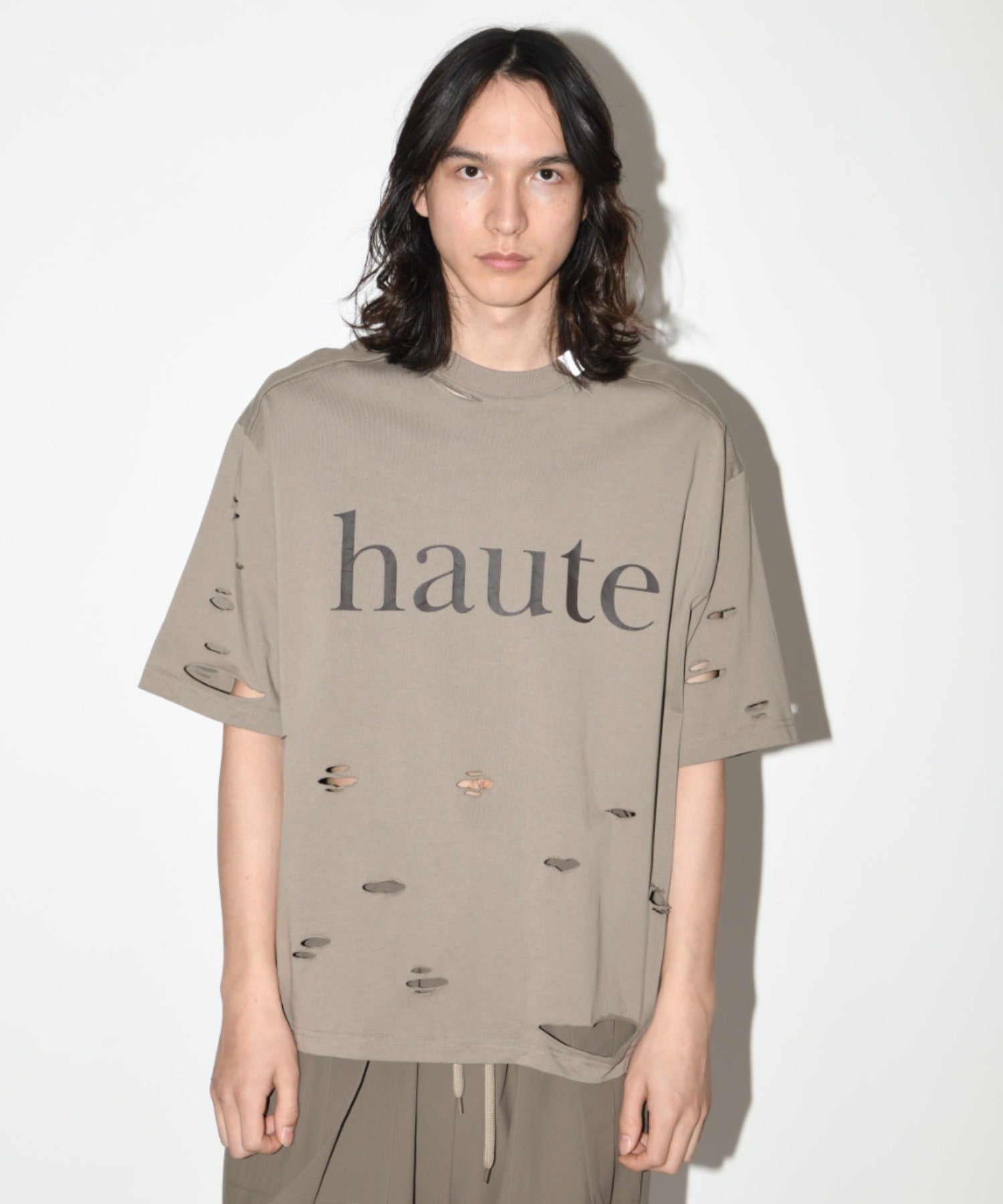 ”haute"damage S/S T-shirt - khaki