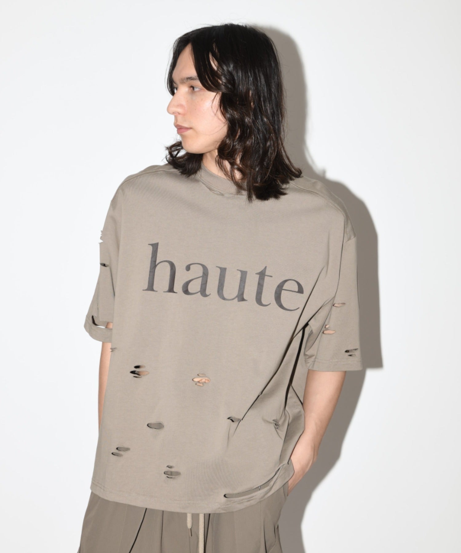 ”haute"damage S/S T-shirt - white