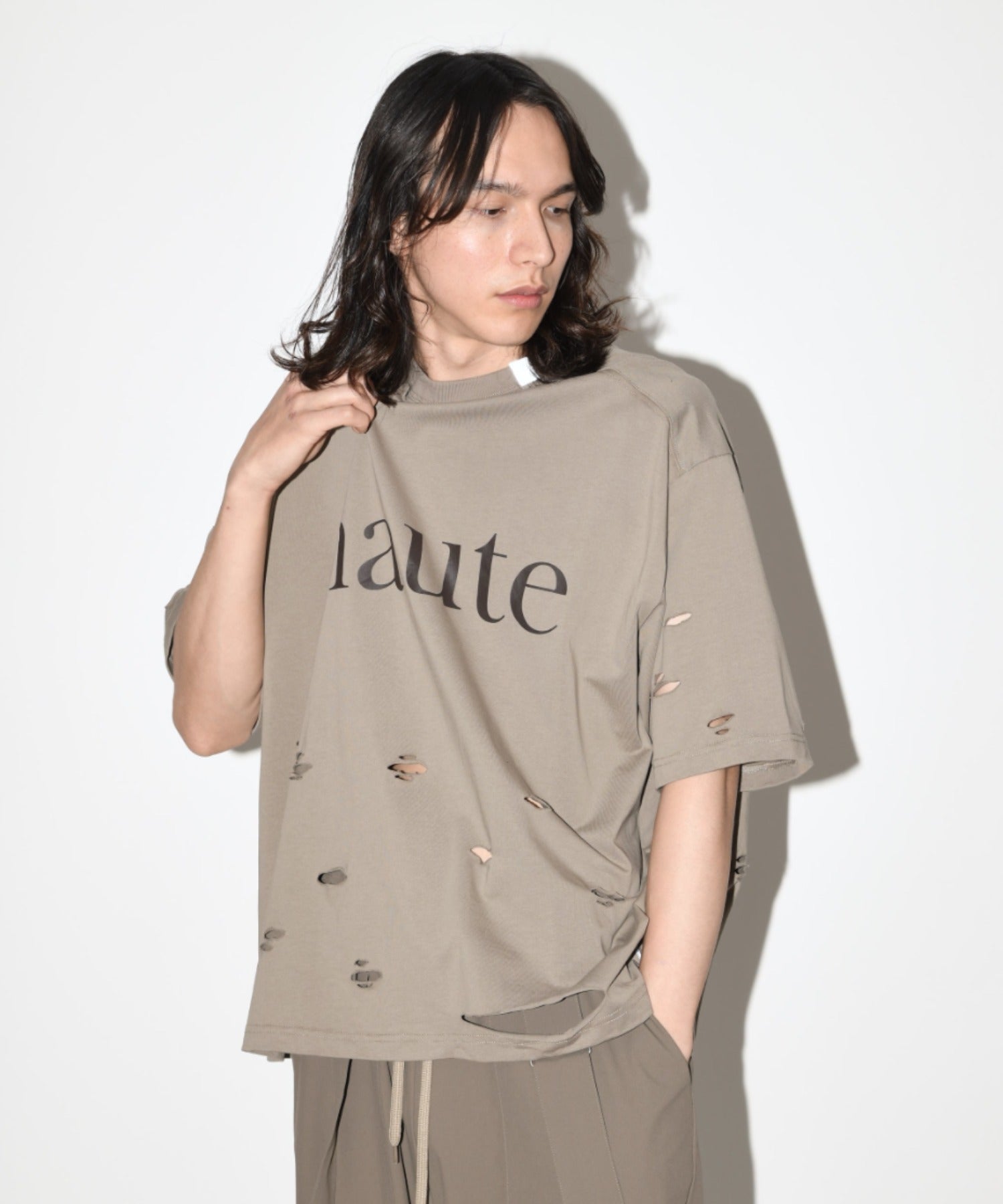 ”haute"damage S/S T-shirt - white