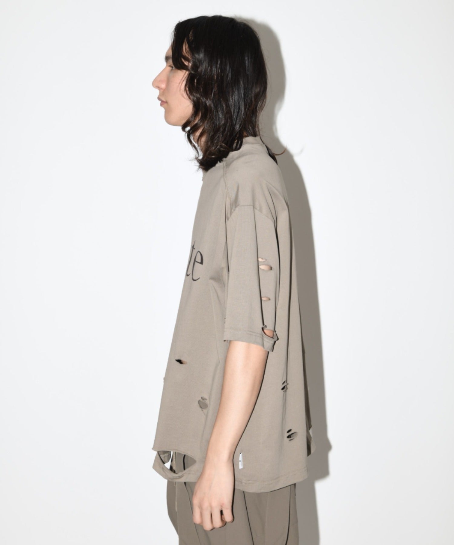 ”haute"damage S/S T-shirt - khaki