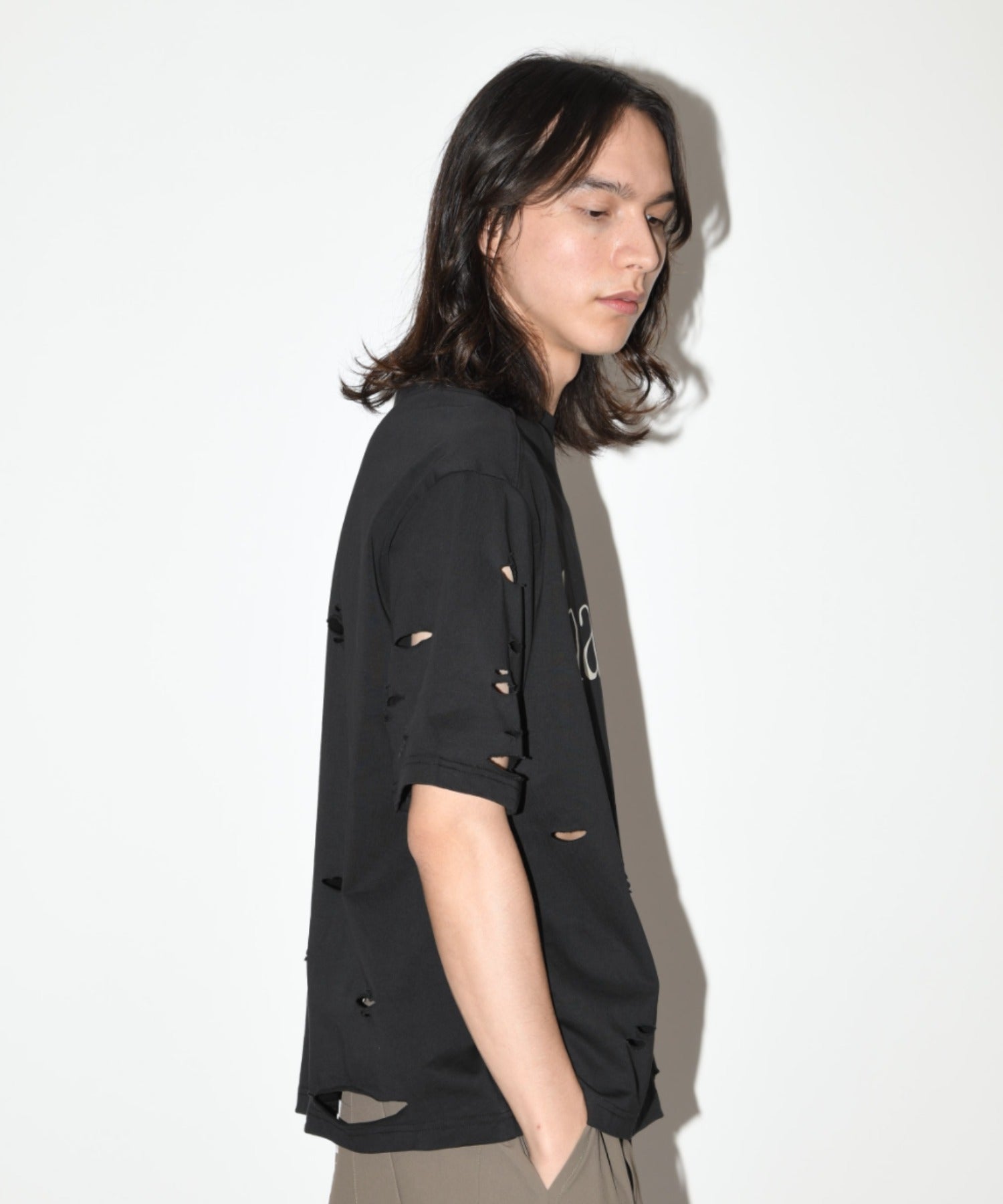 ”haute"damage S/S T-shirt - black