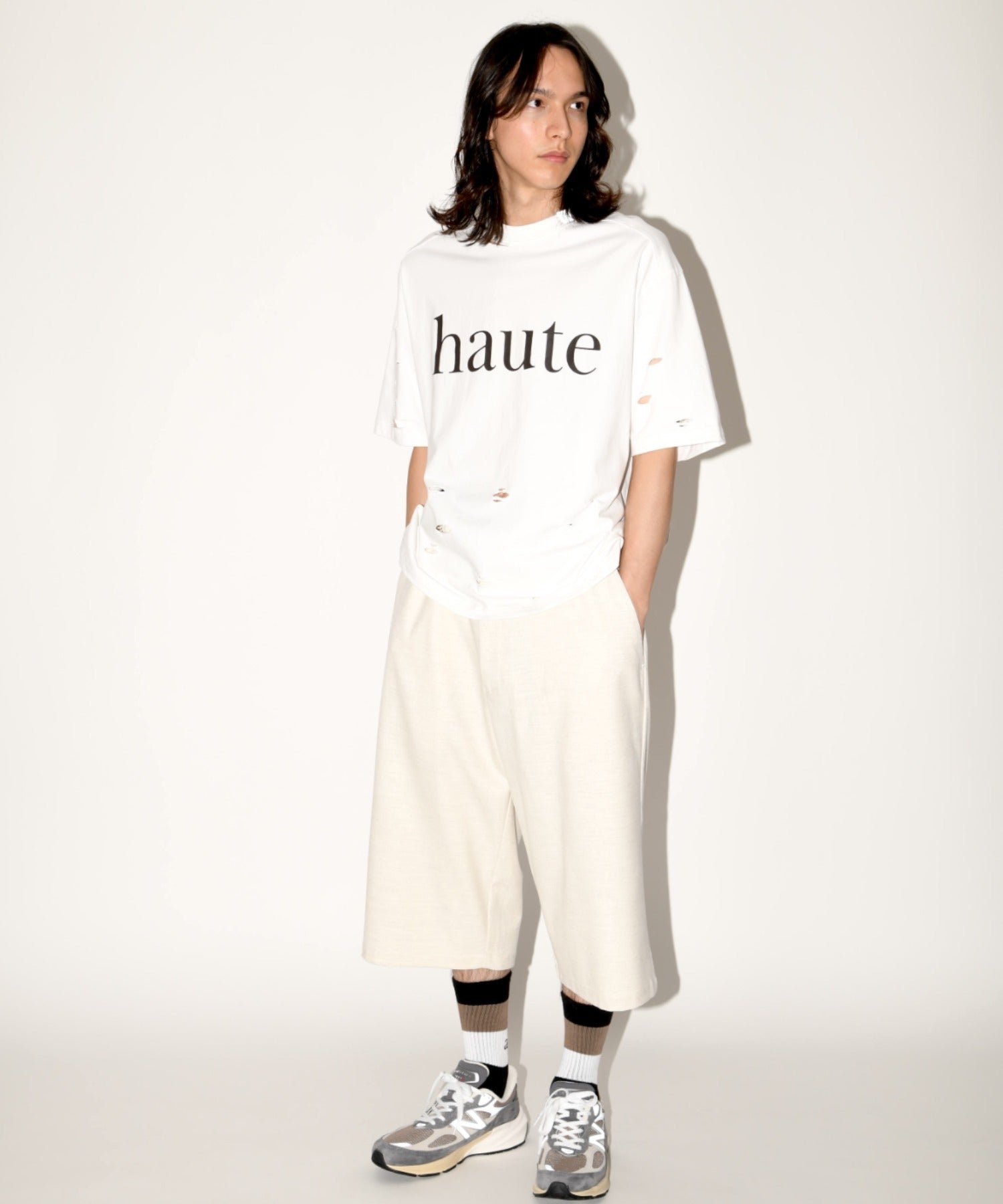 ”haute"damage S/S T-shirt - white