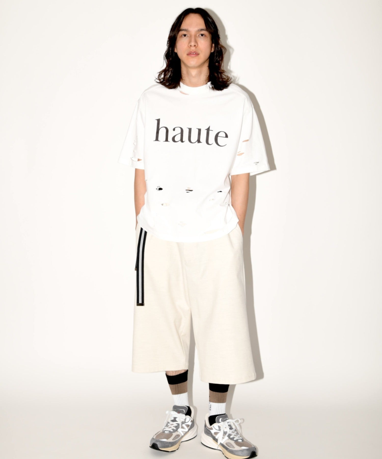”haute"damage S/S T-shirt - white