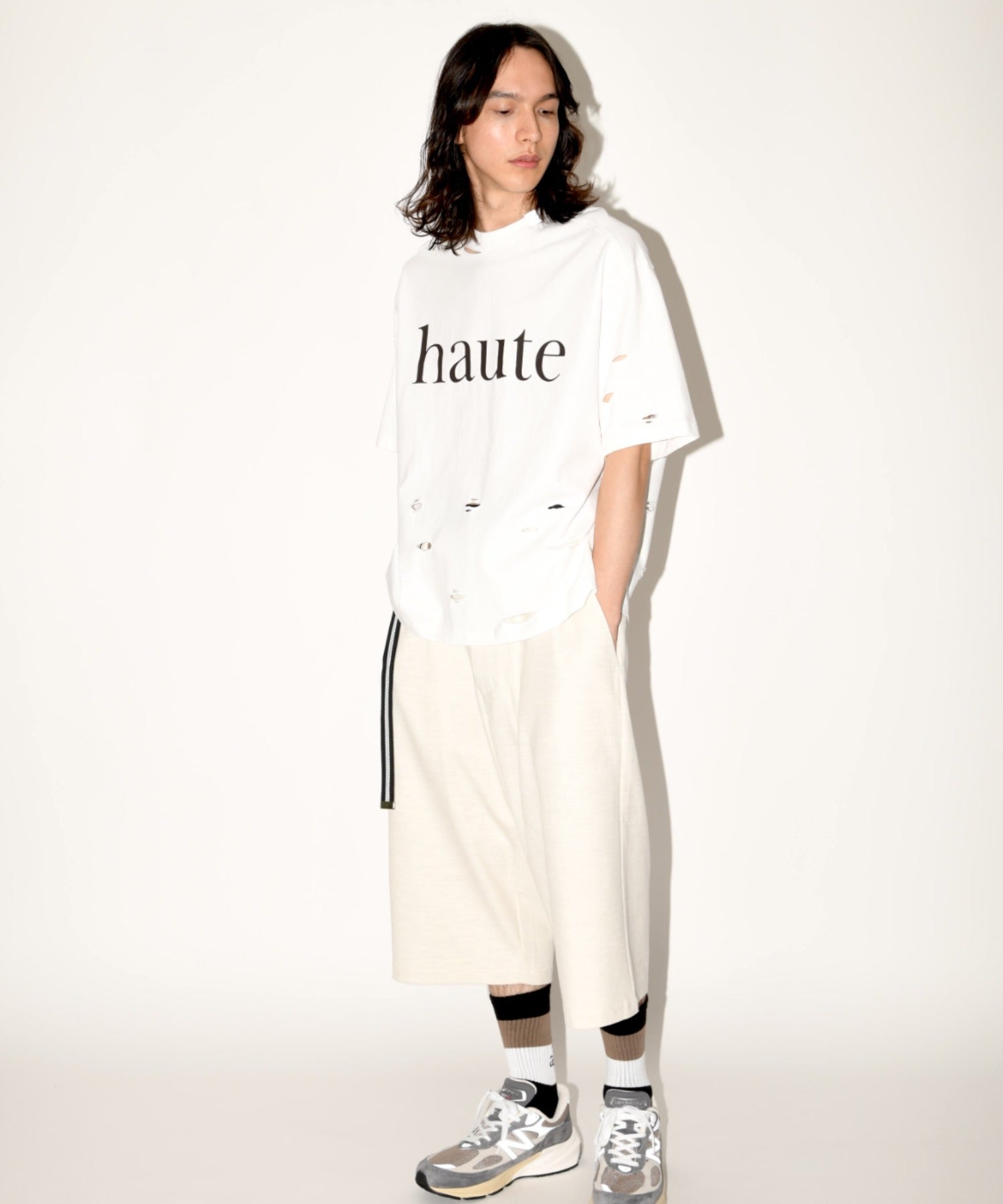 ”haute"damage S/S T-shirt - white