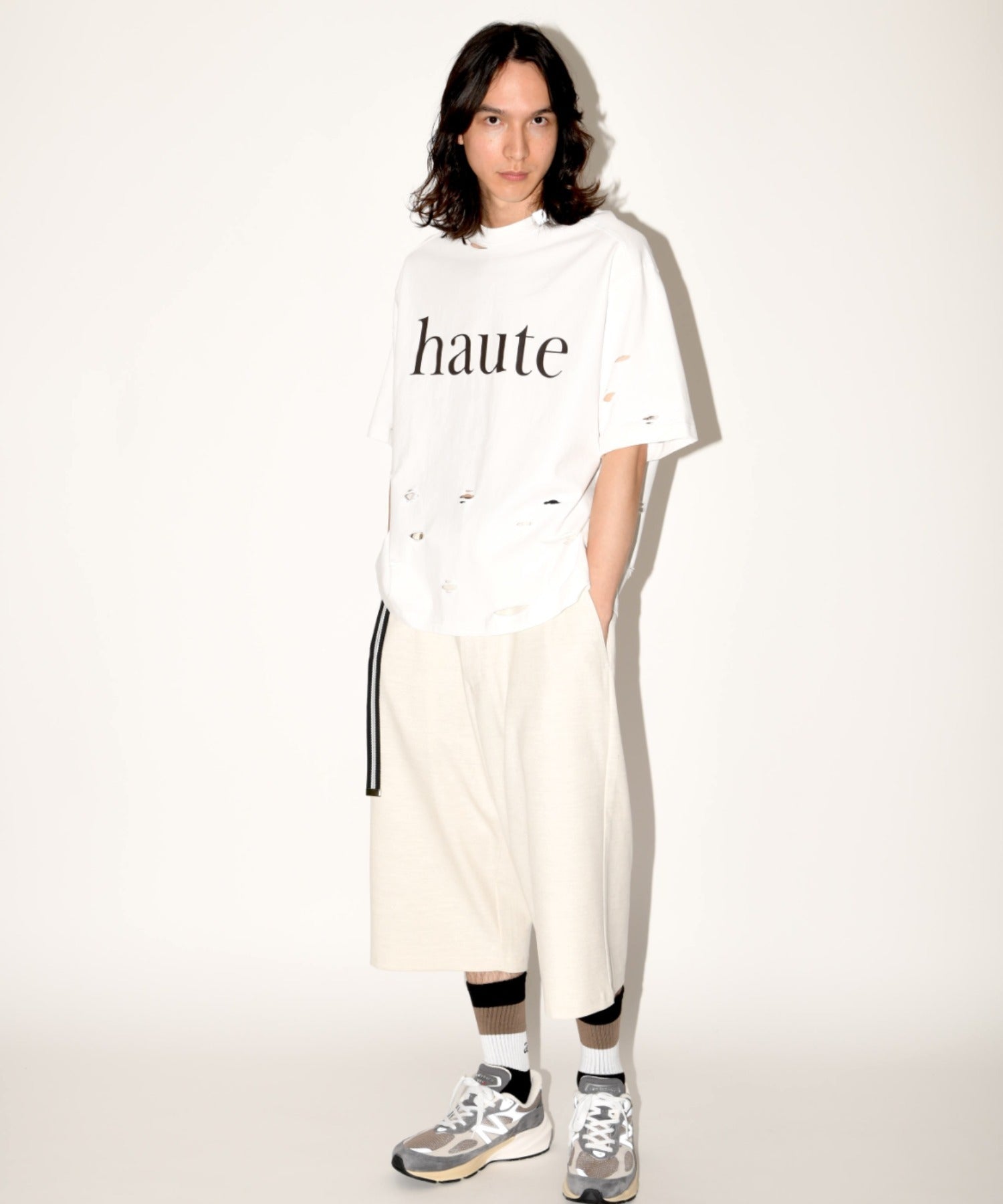 ”haute"damage S/S T-shirt - white