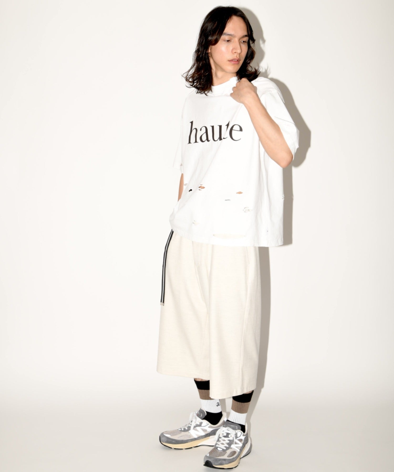 ”haute"damage S/S T-shirt - white