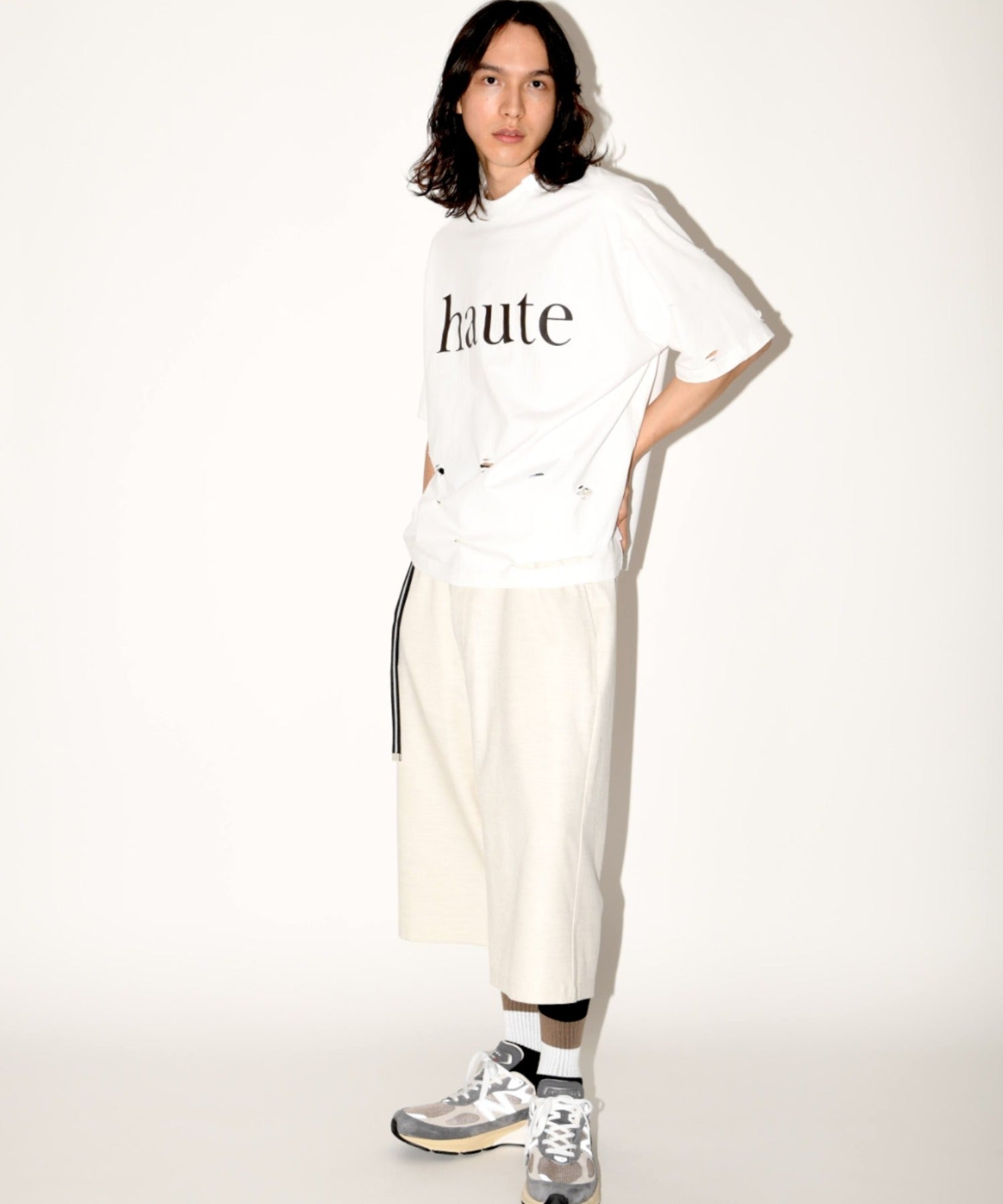 ”haute"damage S/S T-shirt - white