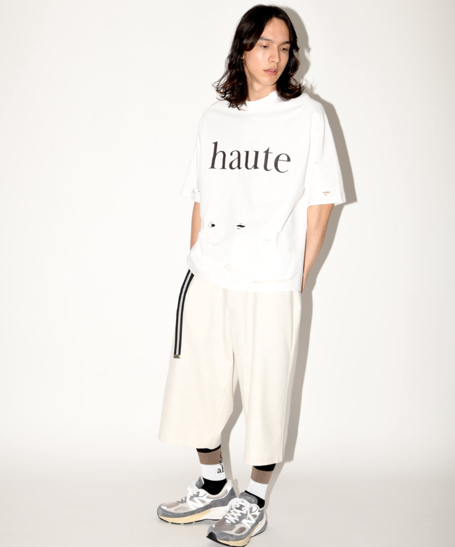 ”haute"damage S/S T-shirt - white