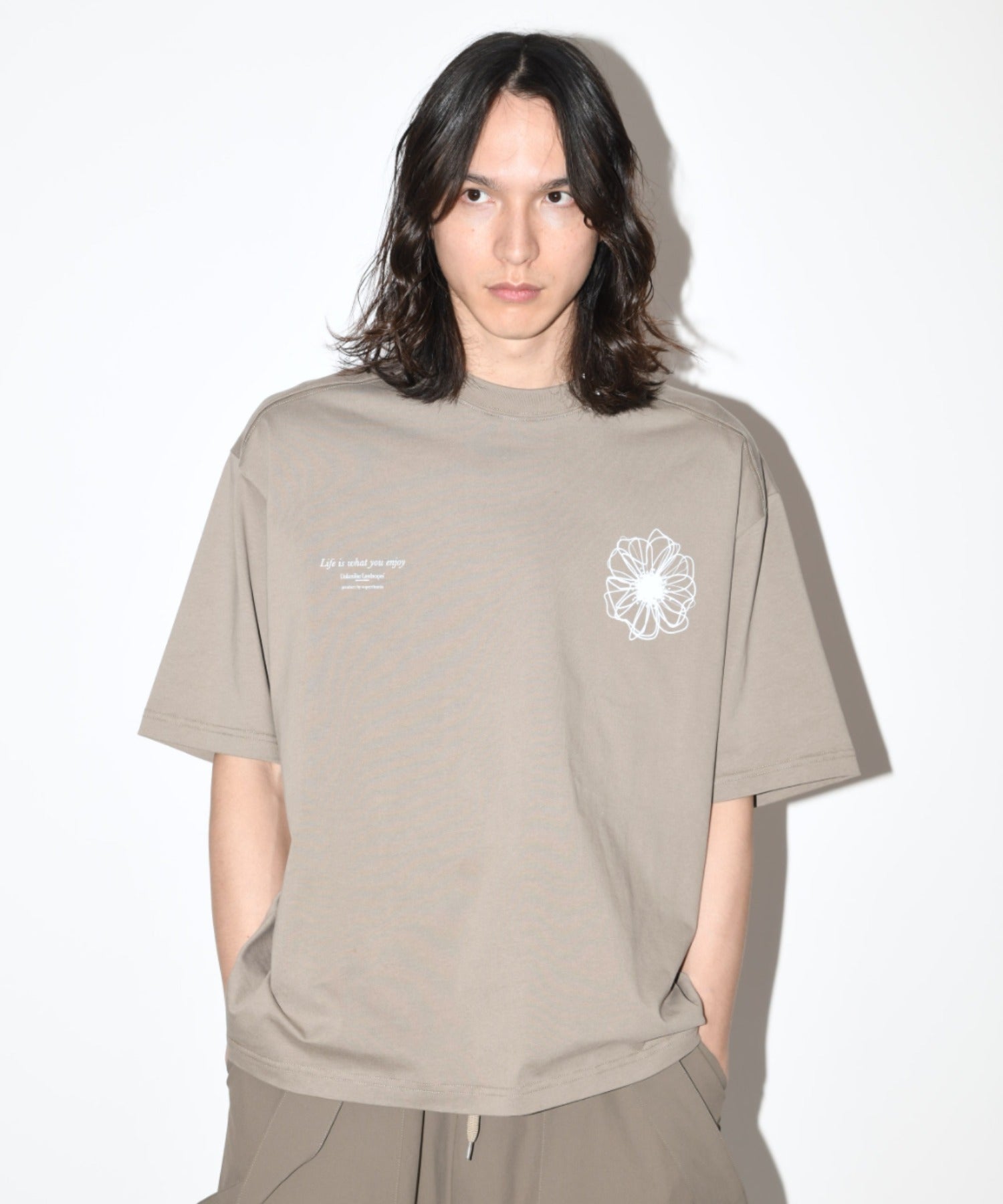 ”Bic flower" S/S T-shirt - khaki