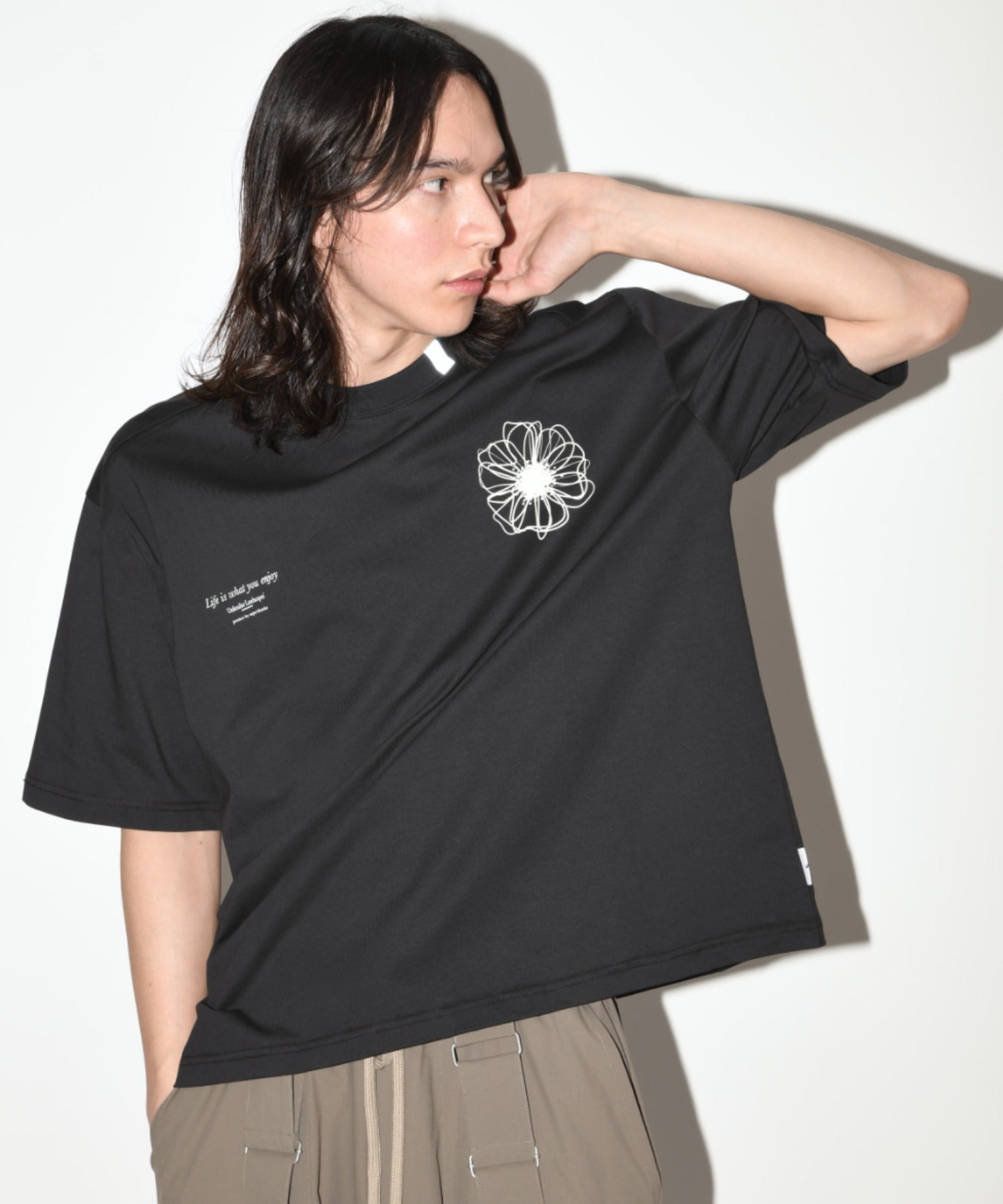 ”Bic flower" S/S T-shirt - khaki