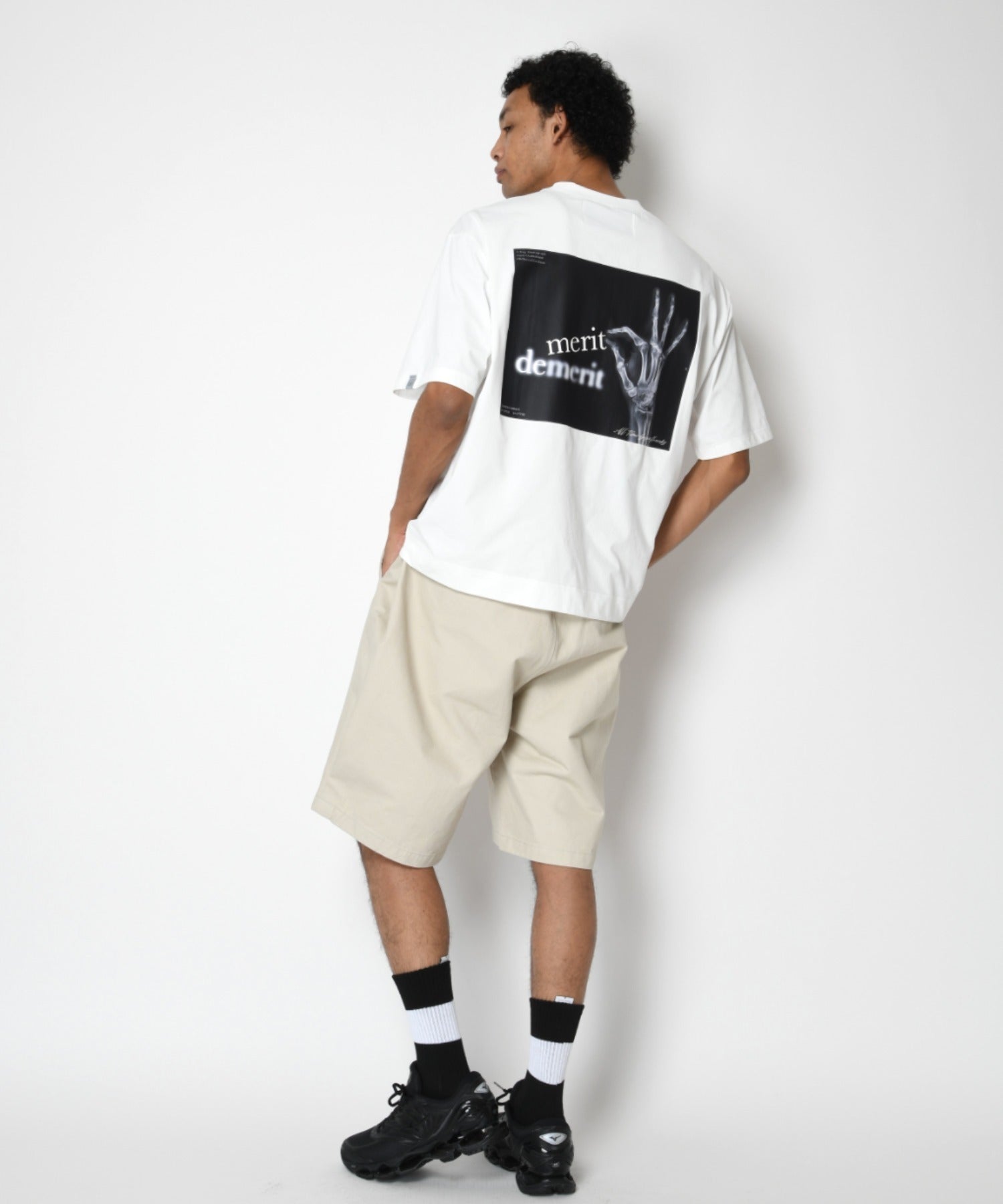 2-pack socks - 1line-white/black