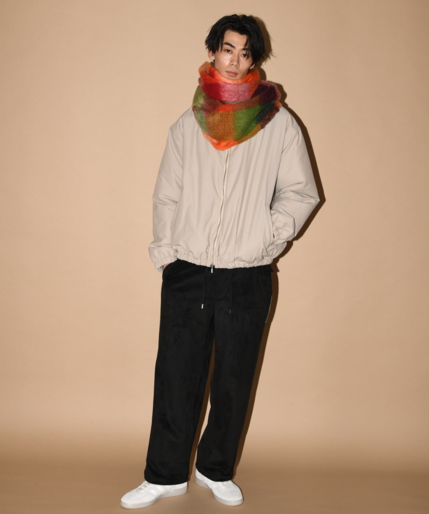 Faux Suede Side-zip Wide Pants - l.khaki