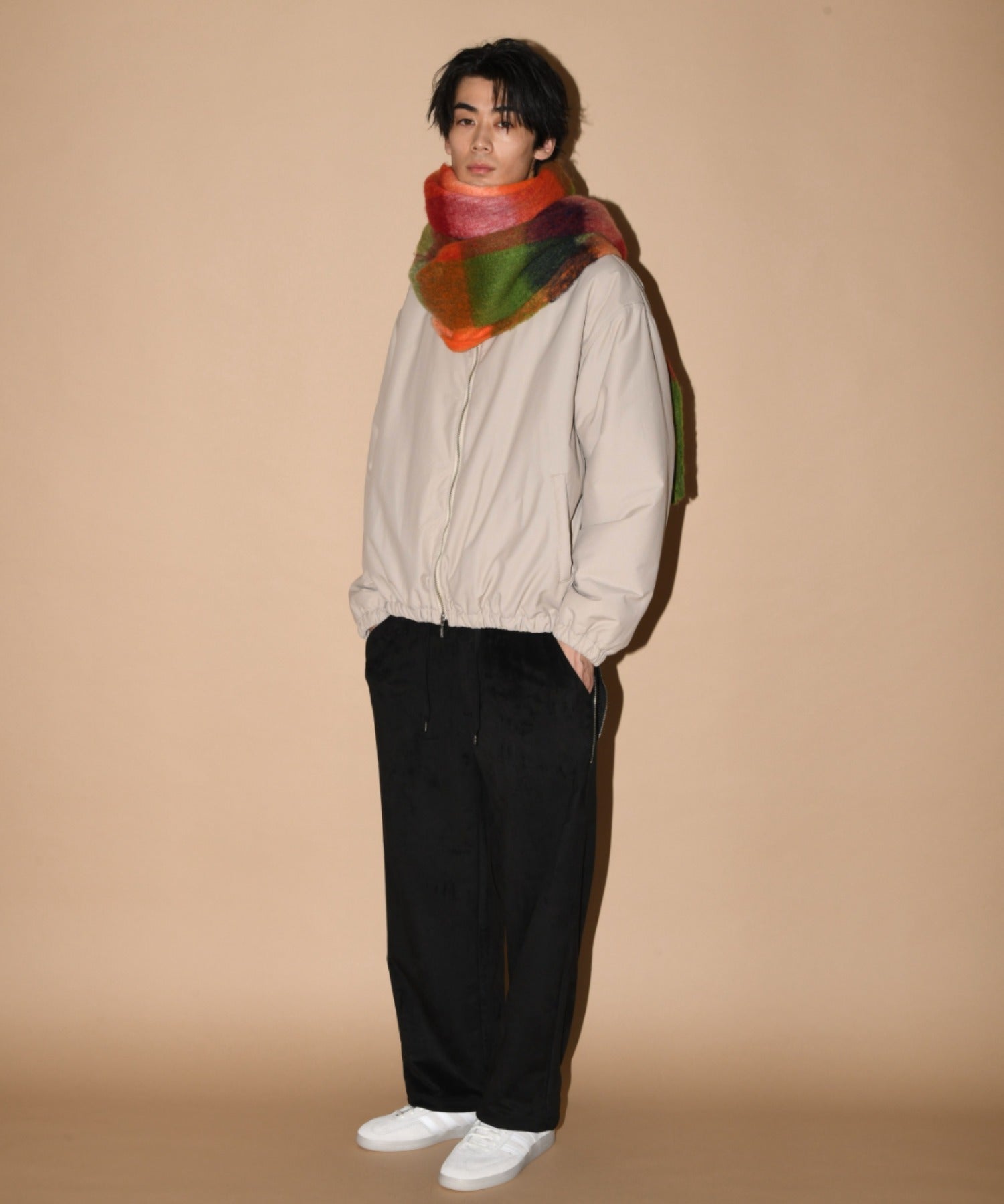 Faux Suede Side-zip Wide Pants - l.khaki