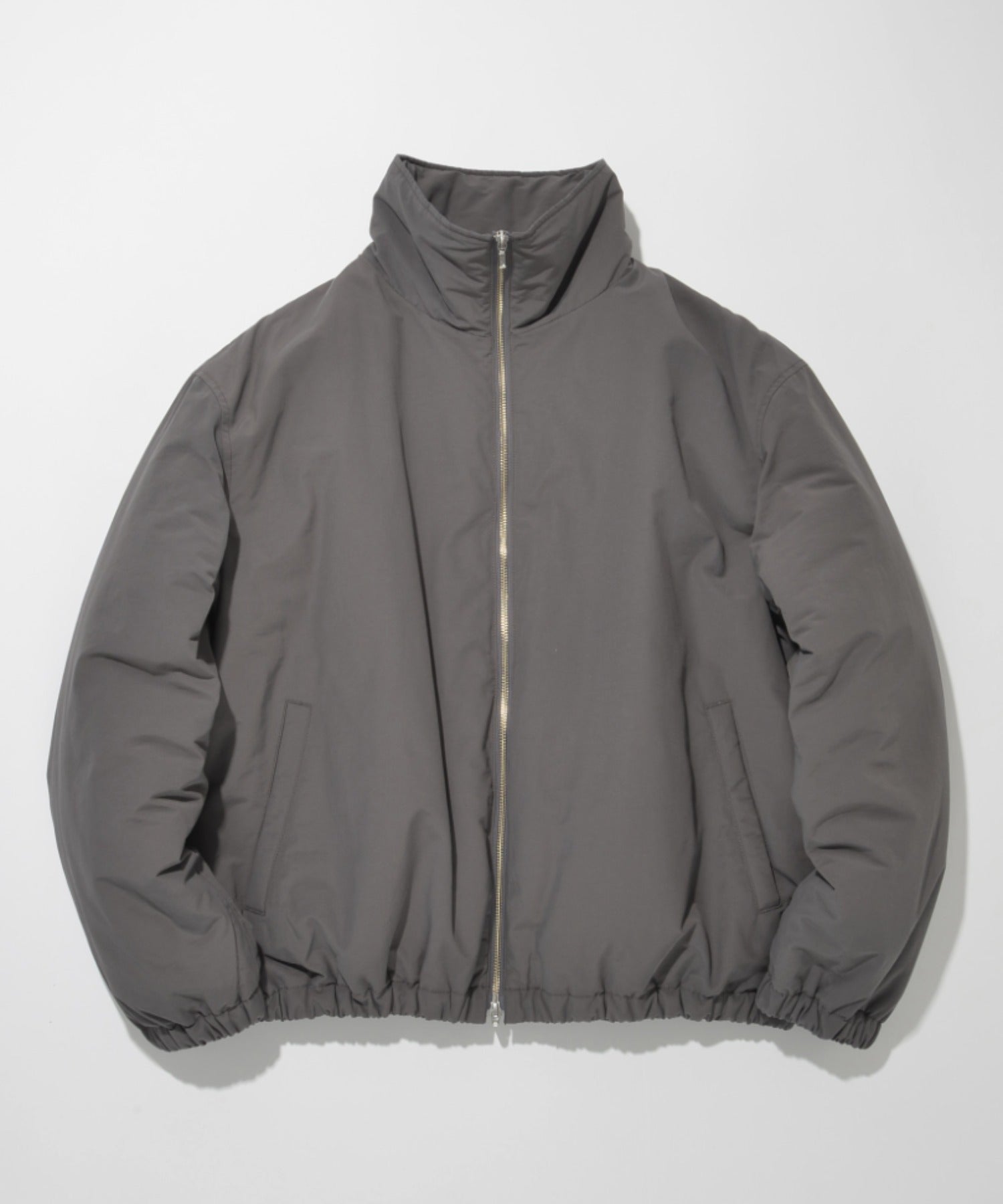 Zip-up Padded Short Jacket - greige