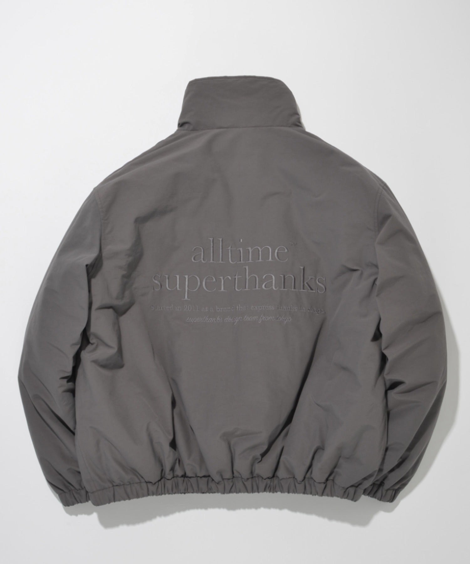 Zip-up Padded Short Jacket - c.gray