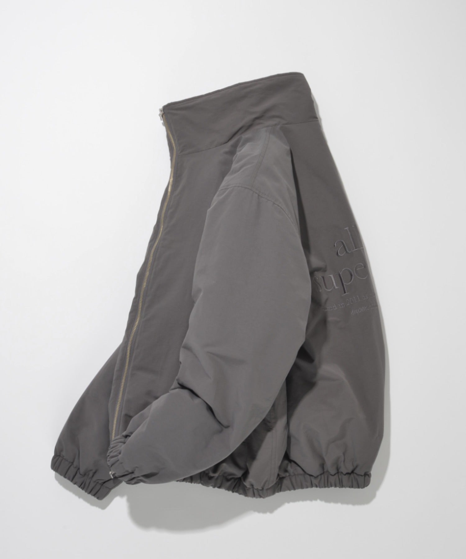 Zip-up Padded Short Jacket - greige