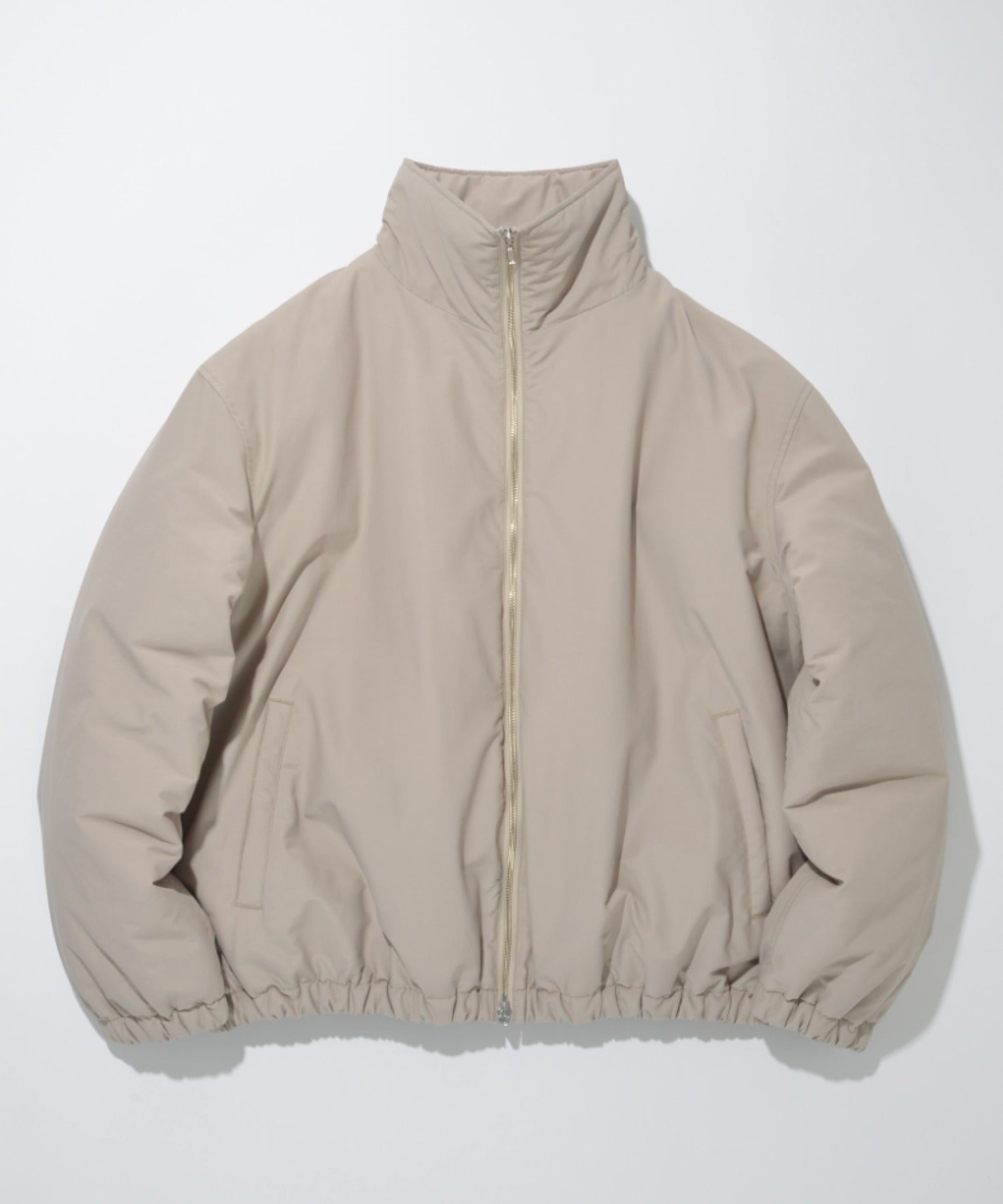 Zip-up Padded Short Jacket - greige