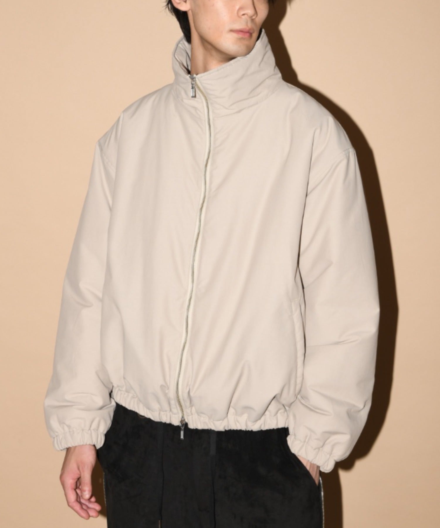 Zip-up Padded Short Jacket - black