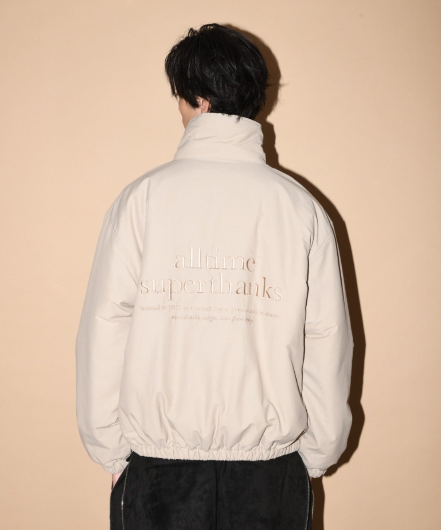 Zip-up Padded Short Jacket - c.gray