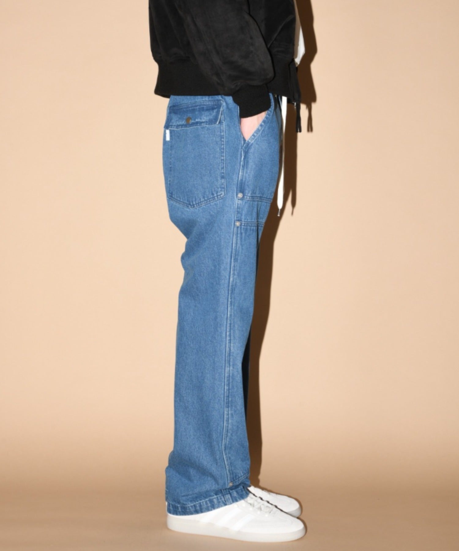 Double Knee Baker Pants- blue denim
